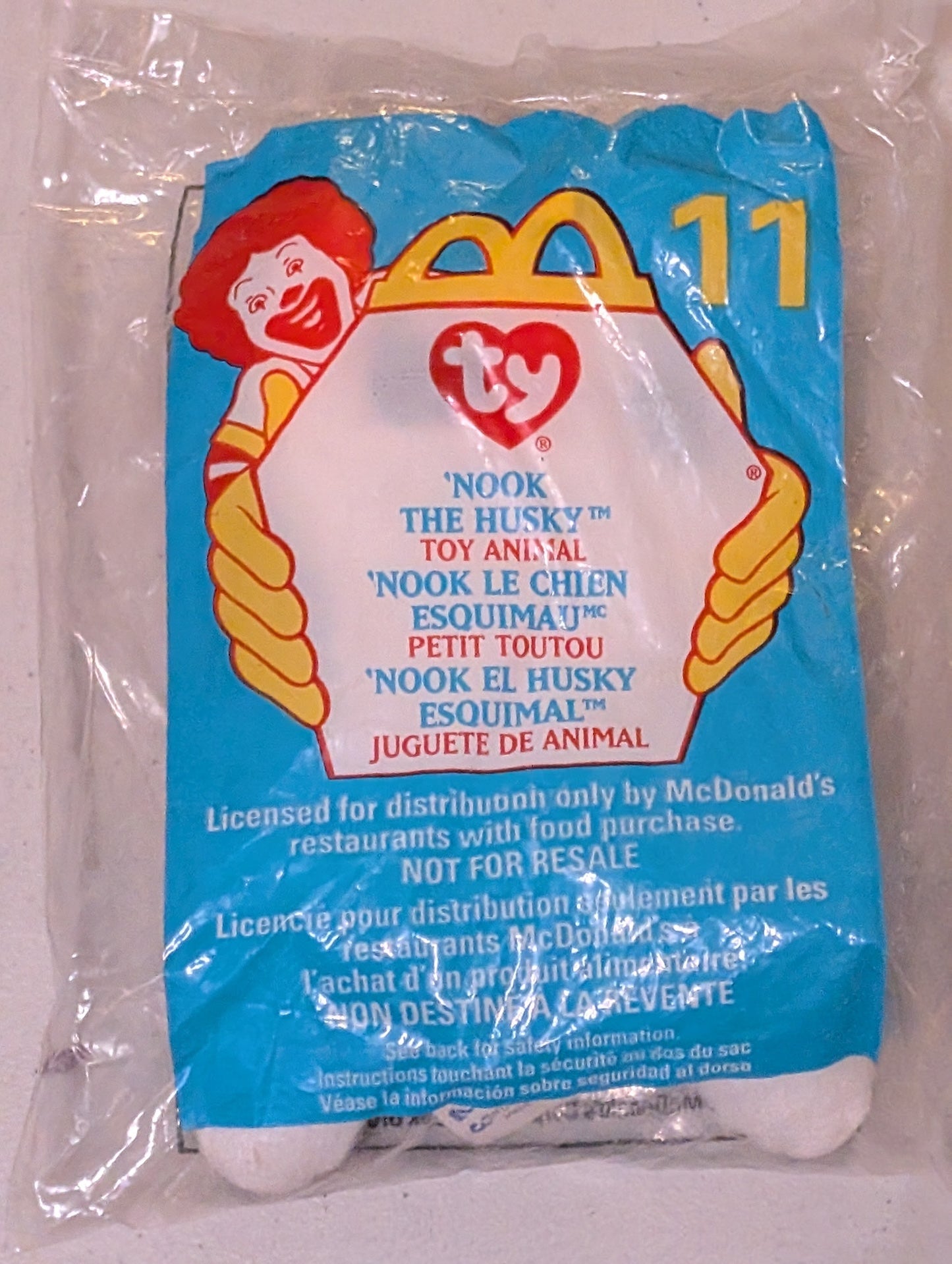 Nook the Husky - McDonald's / Ty Teenie Beanie Baby (Gray, White, 2000, Plush Toy, Vintage, Stuffed Animal, Retired)