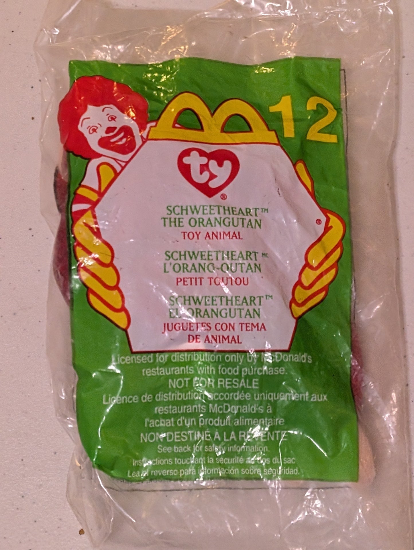 Schweetheart the Orangutan - McDonald's / Ty Teenie Beanie Baby (Pink, Brown, 2000, Plush Toy, Vintage, Stuffed Animal, Retired)