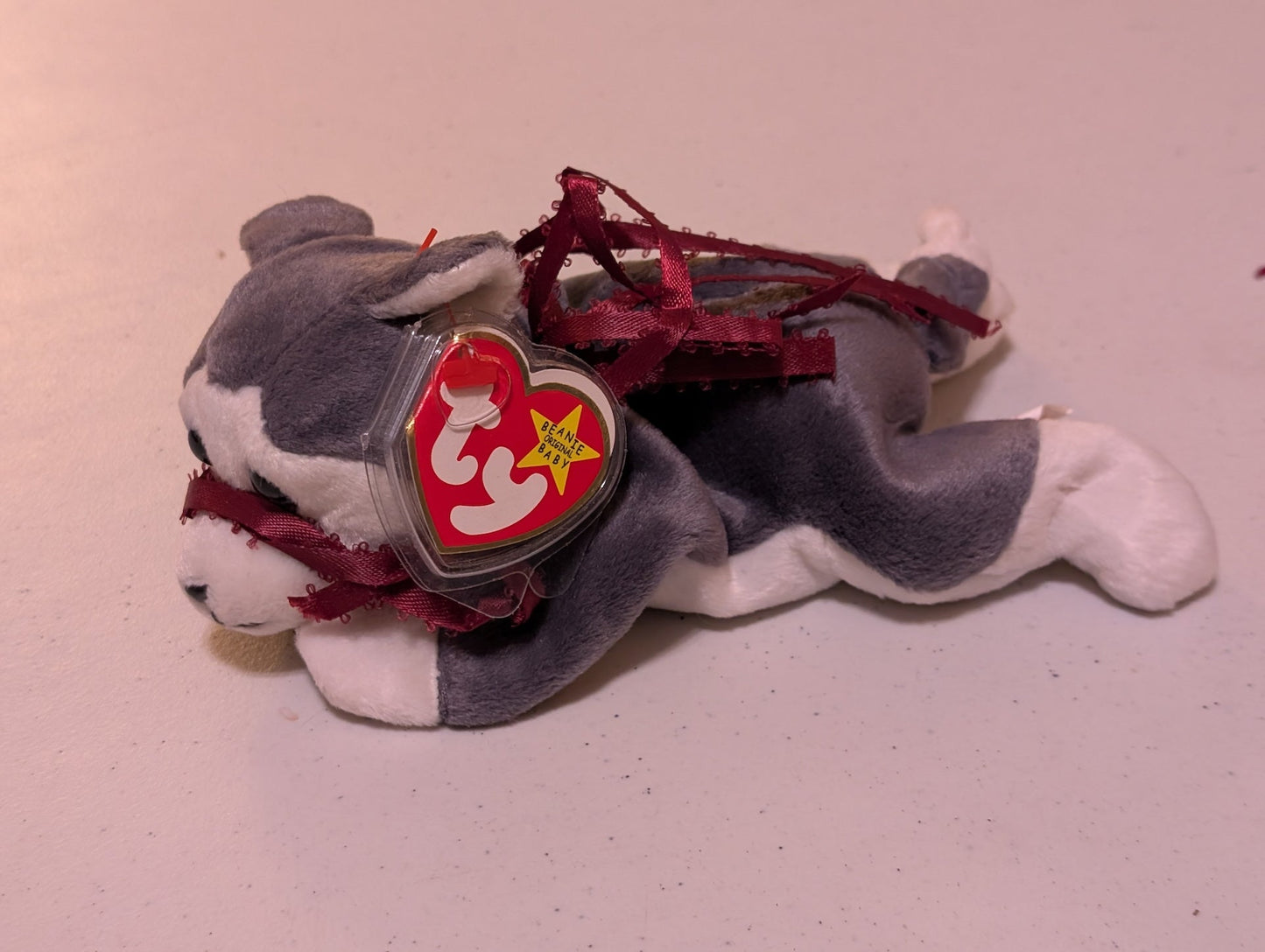 Nanook the Husky - Ty Beanie Baby (Gray, White, 1996, MWMT, Plush, Toy, Stuffed Animal, Vintage, Retired)