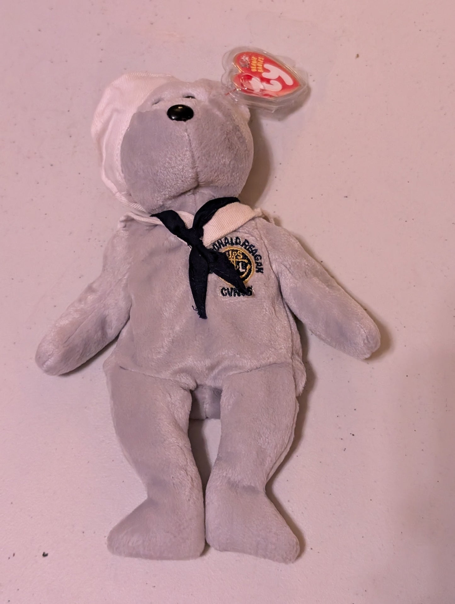 Reagan the Bear - Ty Beanie Baby (Gray, 2001, MWMT, Plush, Toy, Stuffed Animal, Vintage, Retired)