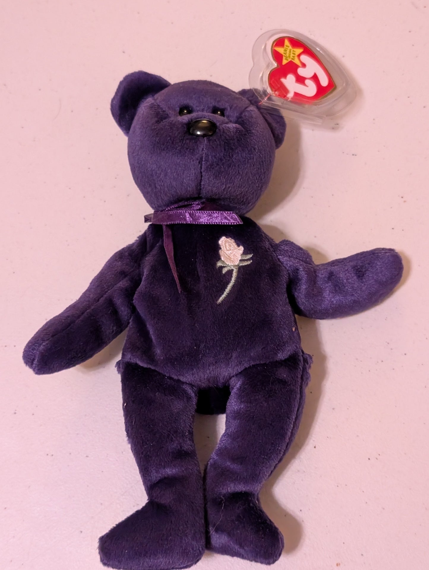 Princess the Bear - Ty Beanie Baby (Purple, 1997, MWMT, Plush Toy, Stuffed Animal, Vintage, Retired)