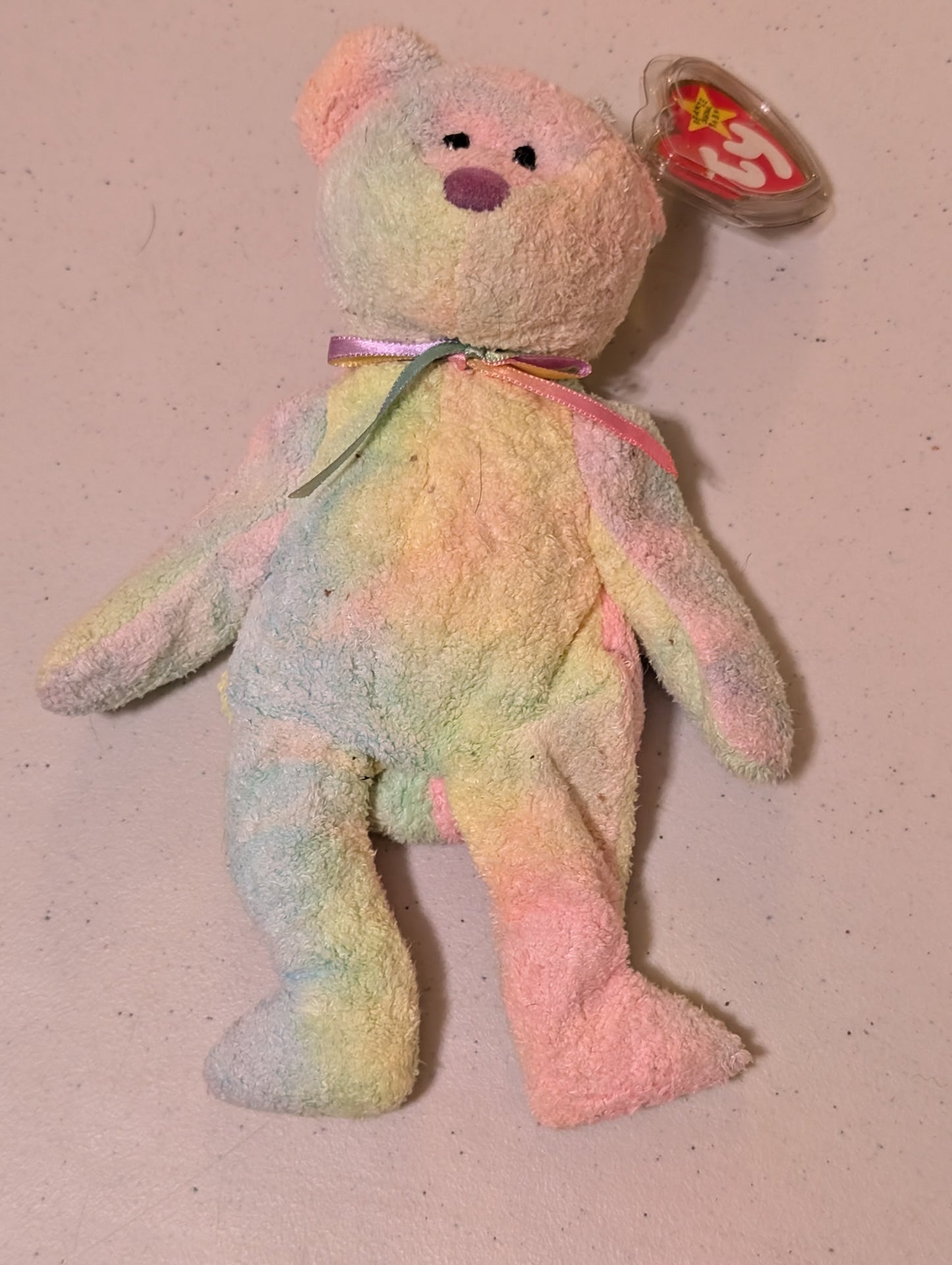 Groovy the Bear - Ty Beanie Baby (Rainbow, 1999, MWMT, Plush, Toy, Stuffed Animal, Vintage, Retired)