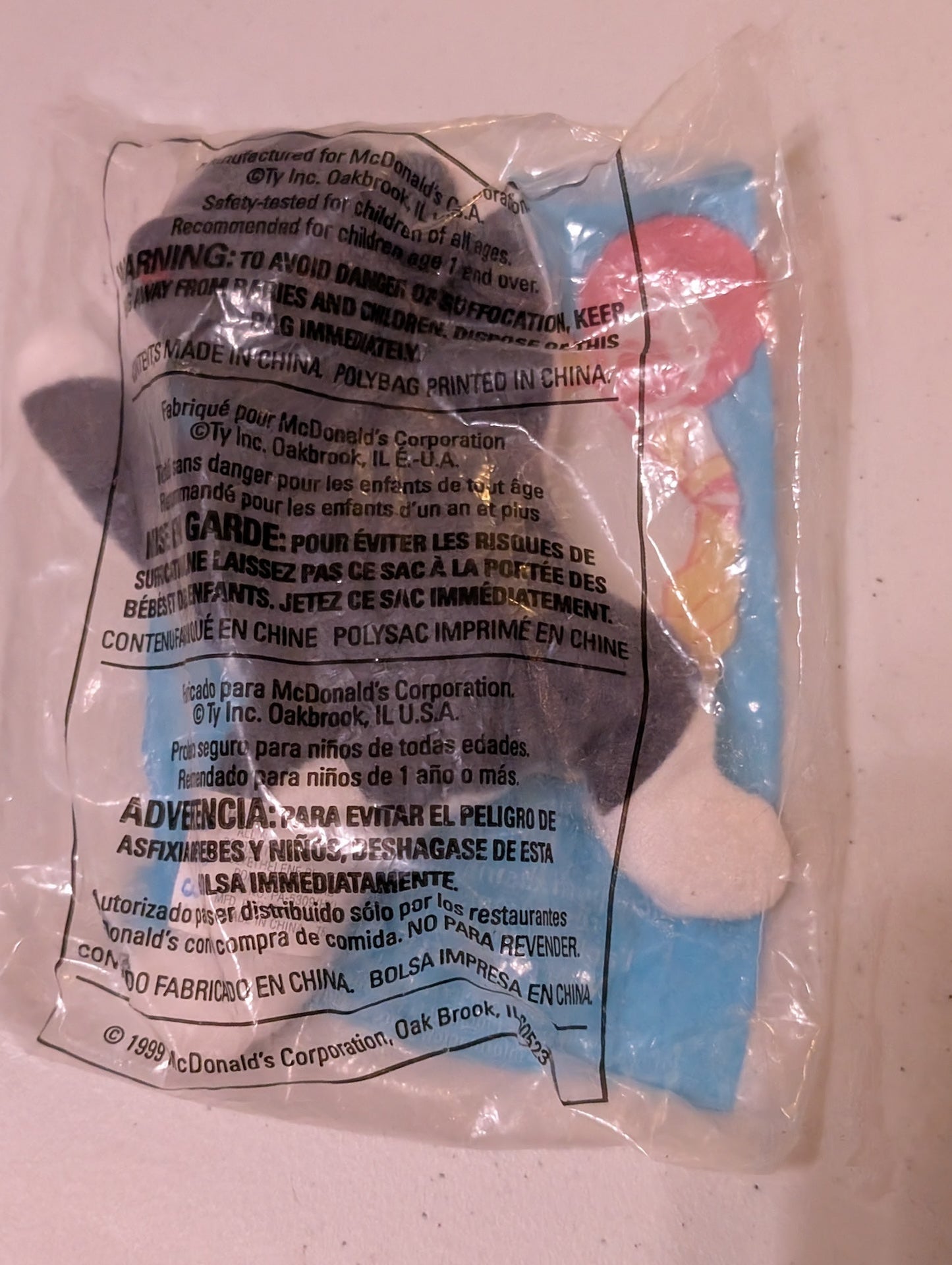 Waddle the Penguin - McDonald's / Ty Teenie Beanie Baby (Black, White, Yellow, 1999, Plush Toy, Vintage Stuffed Animal, Retired)