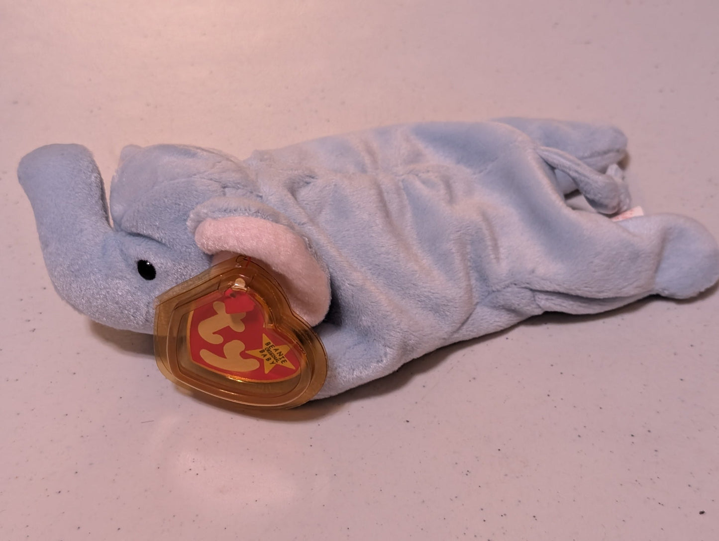 Peanut the Elephant - Ty Beanie Baby (Light Blue, 1995, Vintage, MWMT, Plush, Toy, Stuffed Animal, Retired)