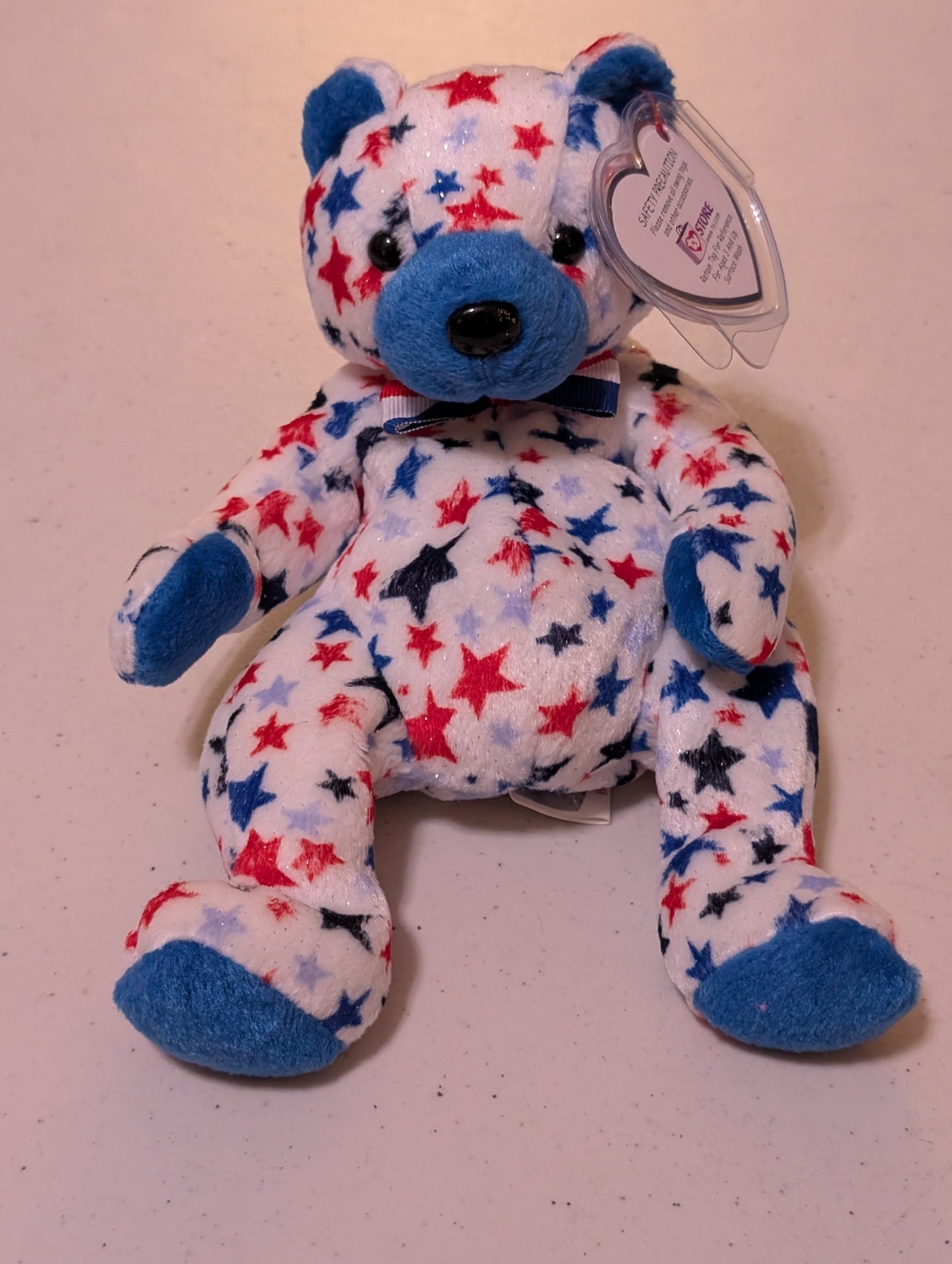 Red, White, and Blue the Bear - Ty Beanie Baby (White, Red, Blue, 2002, Vintage, MWMT, Plush Toy, Stuffed Animal, Retired)
