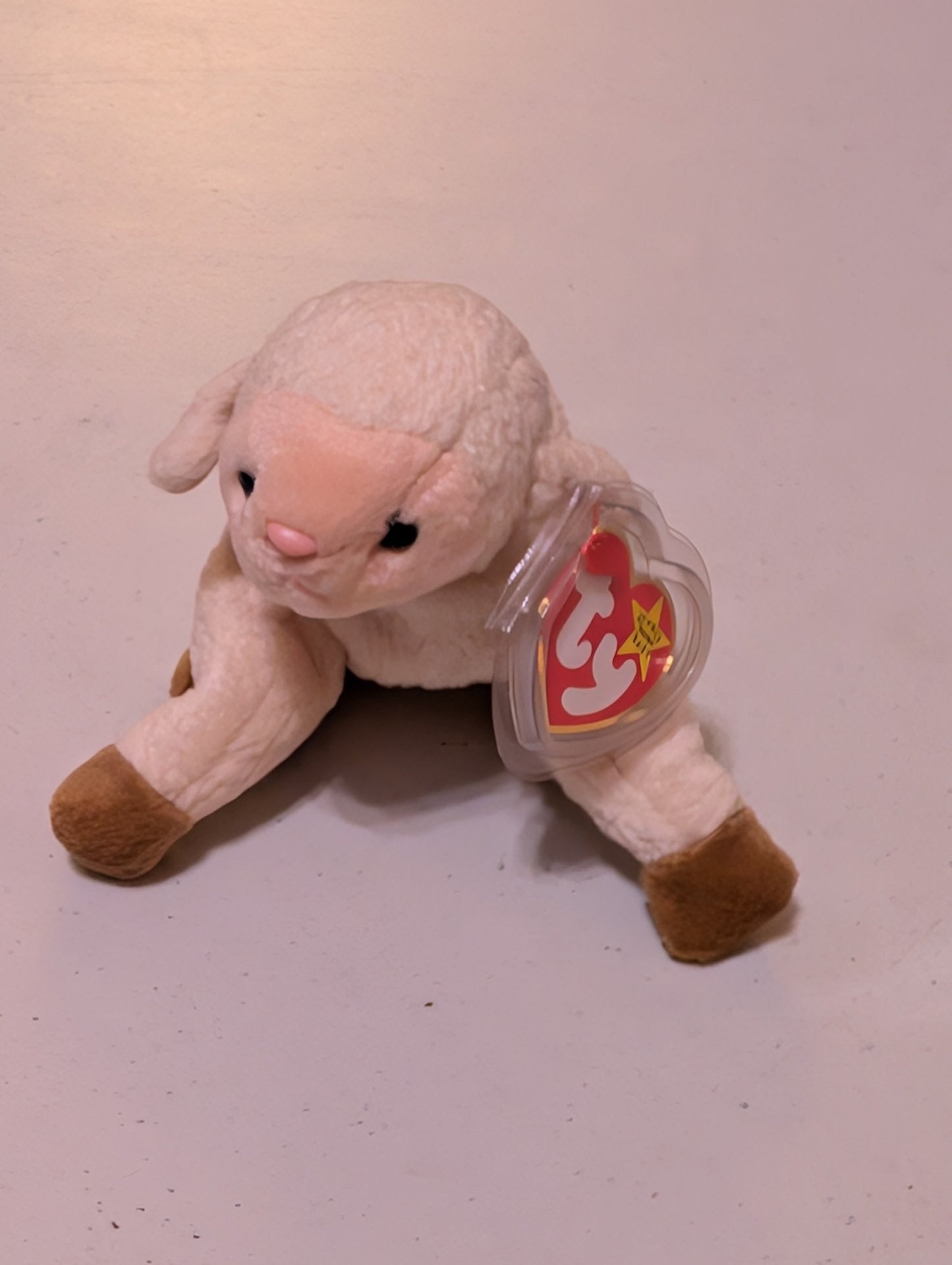 Lovie the Lamb - Ty Beanie Baby (Cream, 1999, Vintage, MWMT, Plush Toy, Stuffed Animal, Retired)