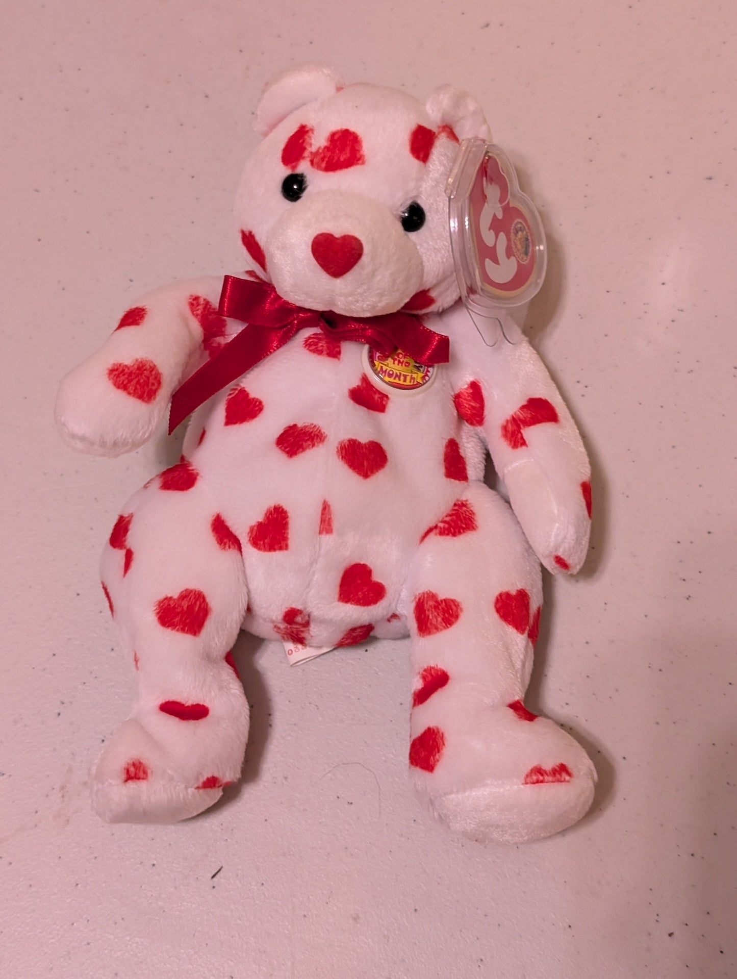 February the Bear - Ty Beanie Baby (White, Red, 2002, Vintage, MWMT, Plush, Toy, Stuffed Animal, Retired)