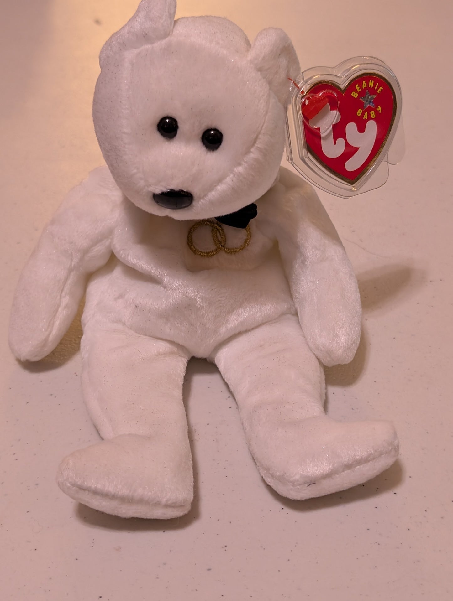 Mr. the Bear - Ty Beanie Baby (White, 2001, Vintage, MWMT, Plush, Toy, Stuffed Animal, Retired)