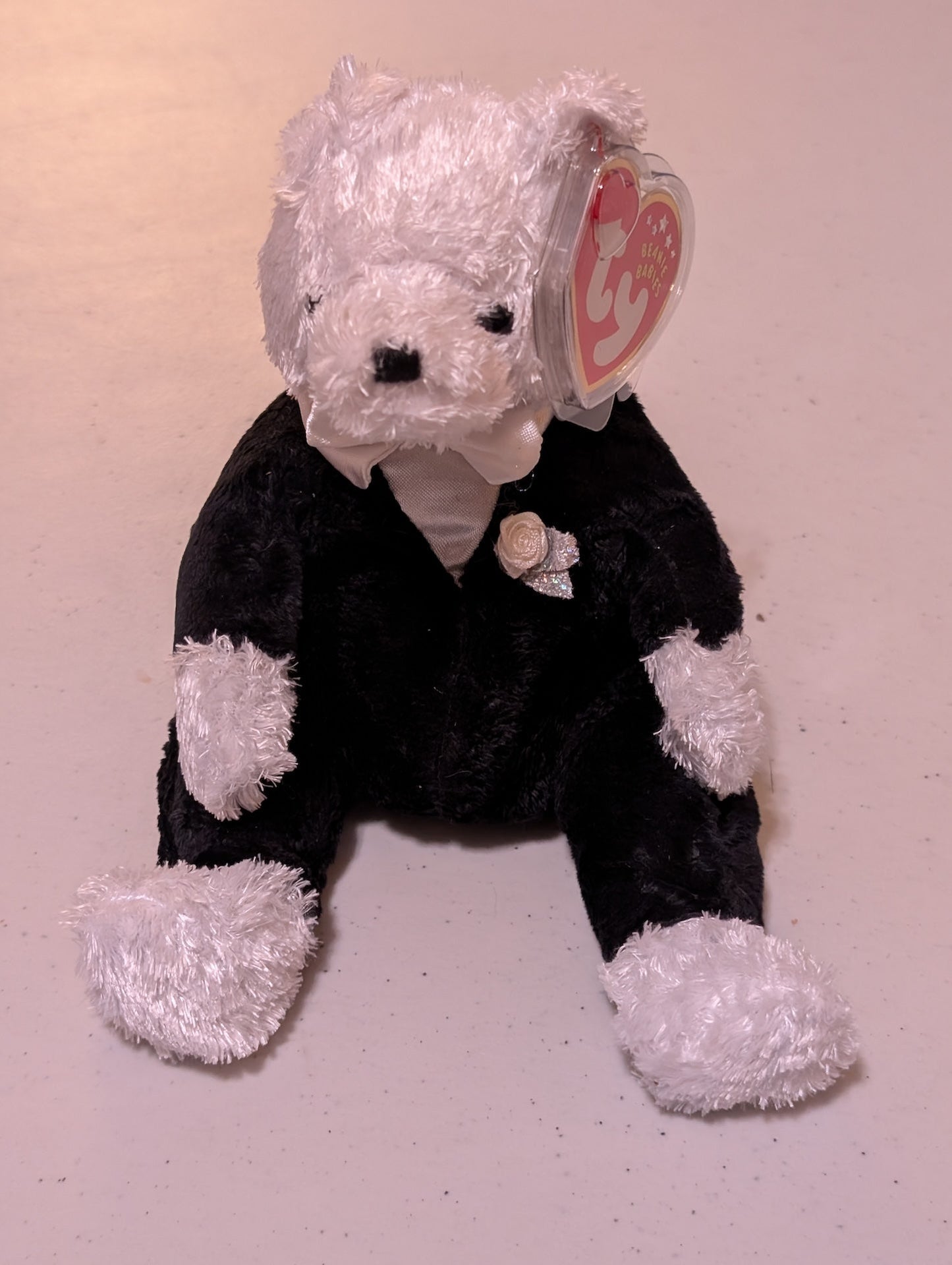 Groom the Bear - Ty Beanie Baby (Black, White, 2002, Vintage, MWMT, Plush, Toy, Stuffed Animal, Retired)