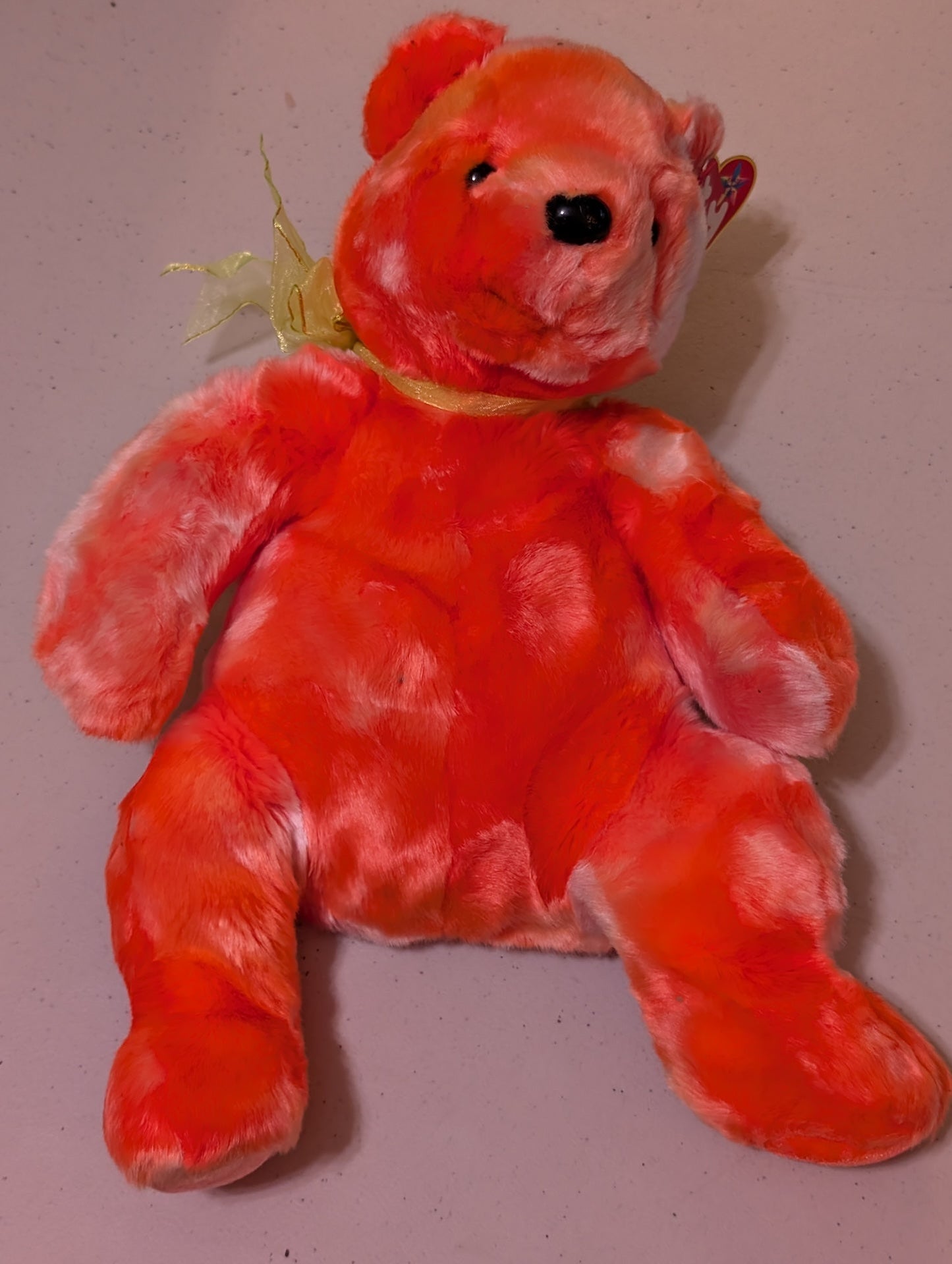 TANGERINE the Bear TY Beanie Buddy - Soft 13" Plush (MWMT, Vintage, Retired, with Tag, VTG, Stuffed Animal, Plush, Toy)