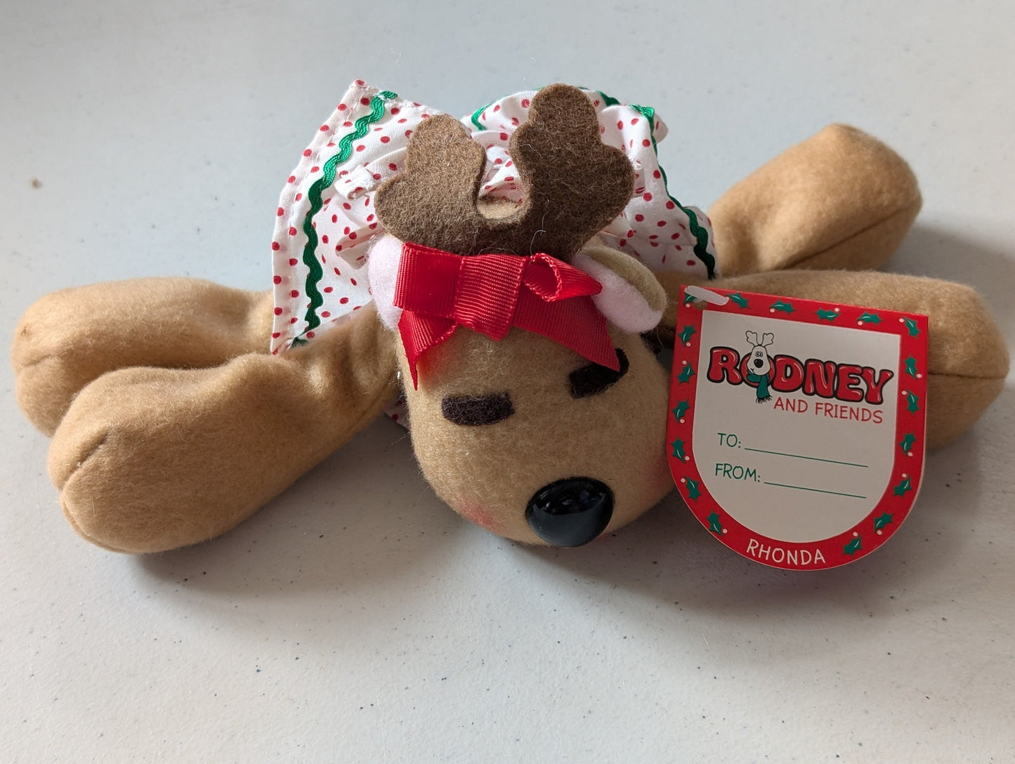 Rhonda the Reindeer - Rodney and Friends Plush Toy (Tan Red, White, 1990s, Reindeer)