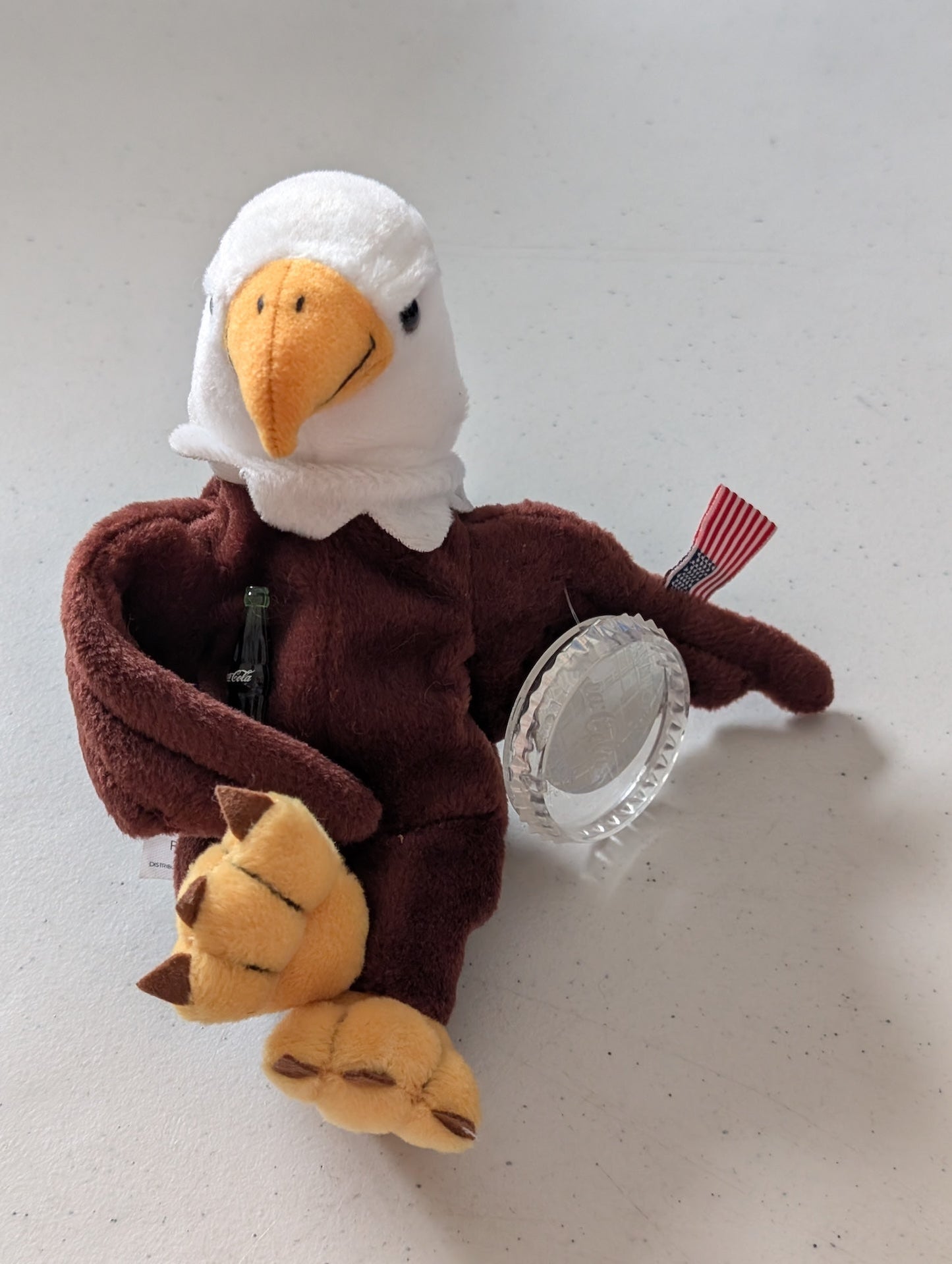 Reegle the Eagle Plush USA Flag Patriotic International Series Beanie (Coke, Coca-Cola, Cocoa Cola International, MWMT, Vintage, Retired, with Tag, VTG, Stuffed Animal, Plush, Toy, Bean Bag)