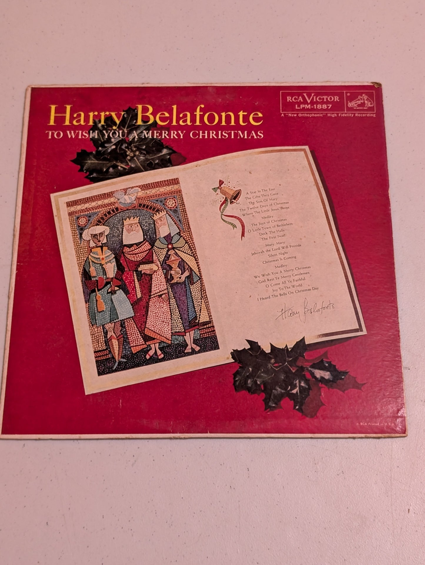 HARRY BELAFONTE To Wish You A Merry Christmas 1958 Vinyl LP RCA LPM-1887