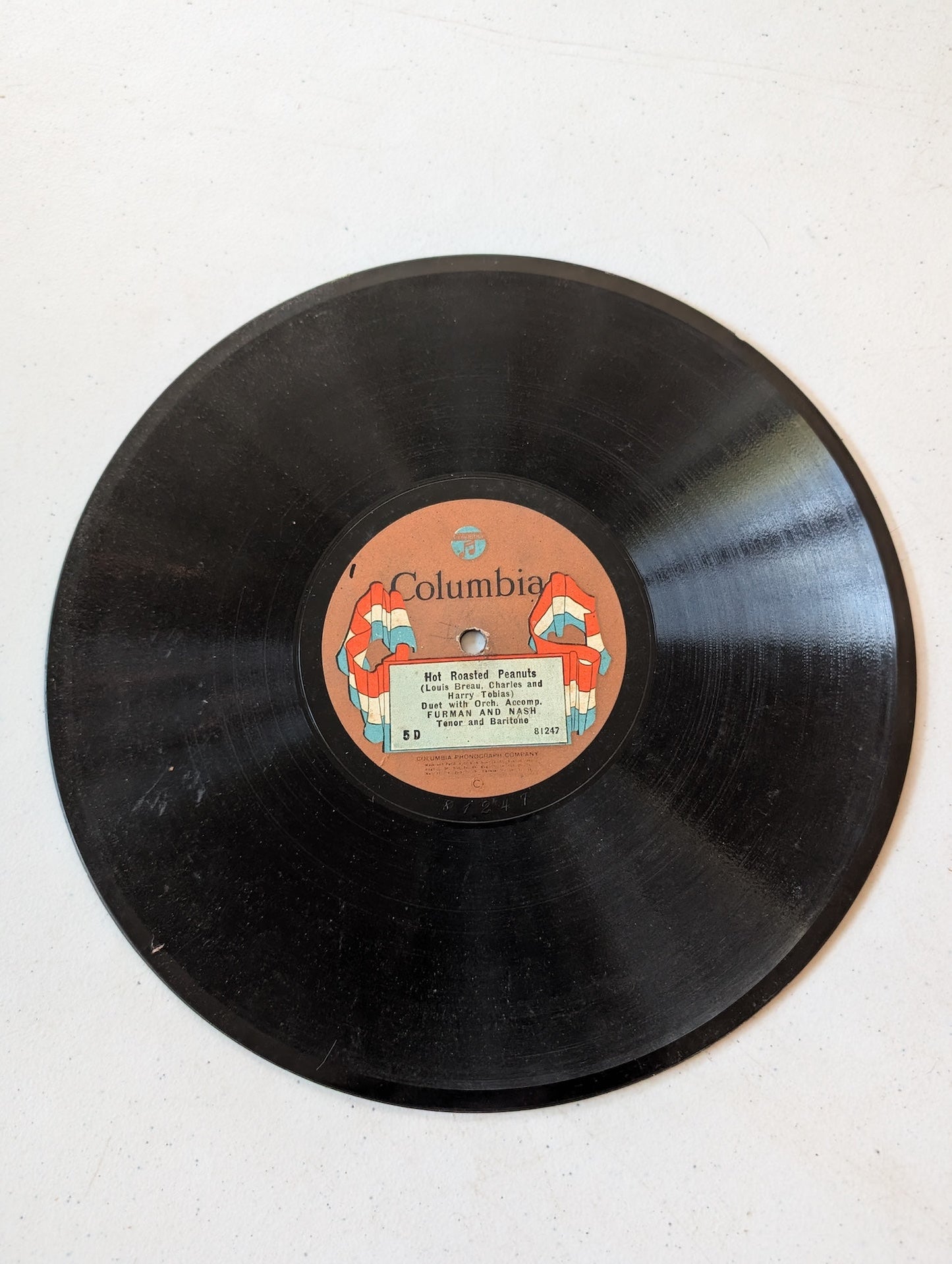 Furman and Nash Hot Roasted Peanuts 78 RPM shellac record