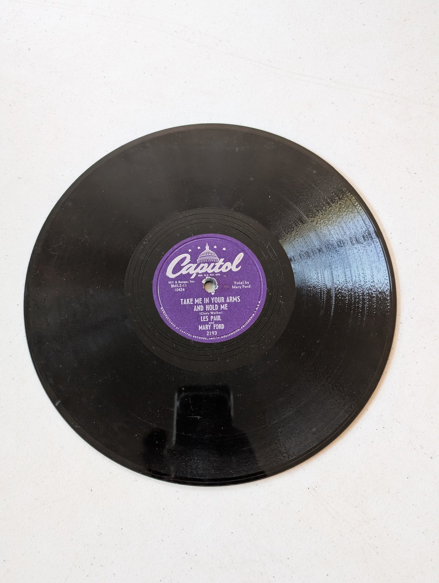 Les Paul and Mary Ford Take Me In Your Arms and Hold Me 78 RPM record