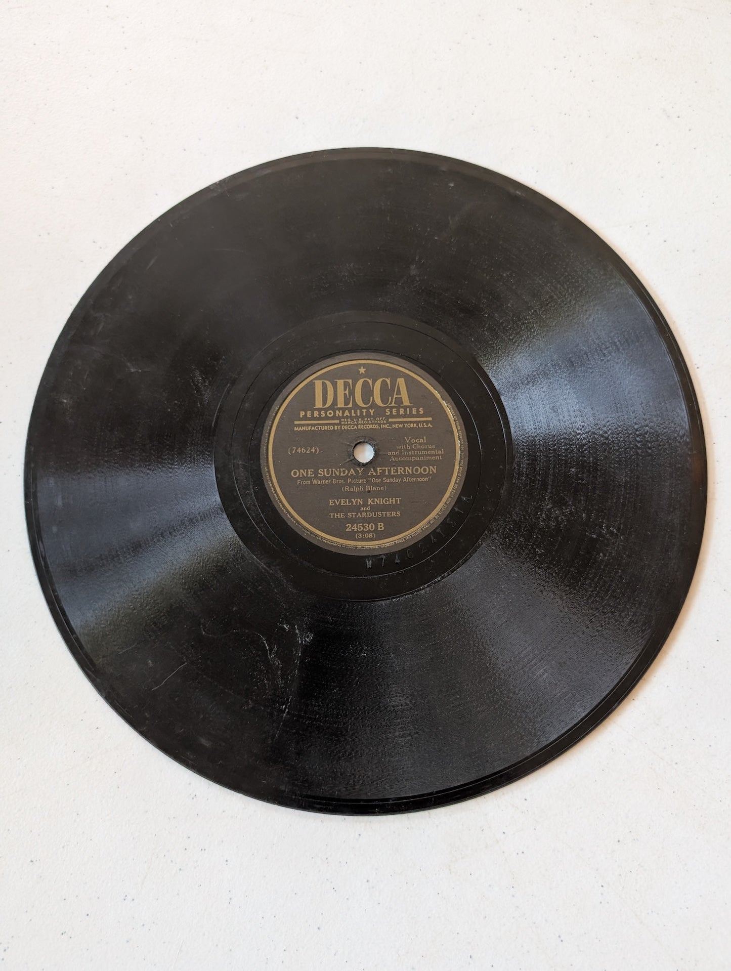 Evelyn Knight-Powder Your Face With Sunshine/One Sunday Afternoon 10" 78 RPM-