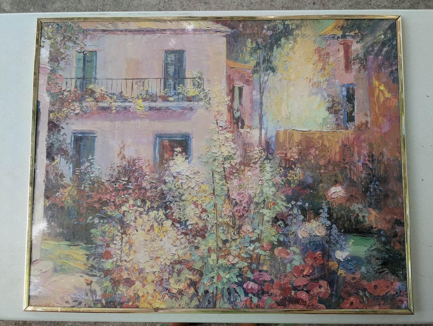 Ellen Sykes - Balcony with Flowers print