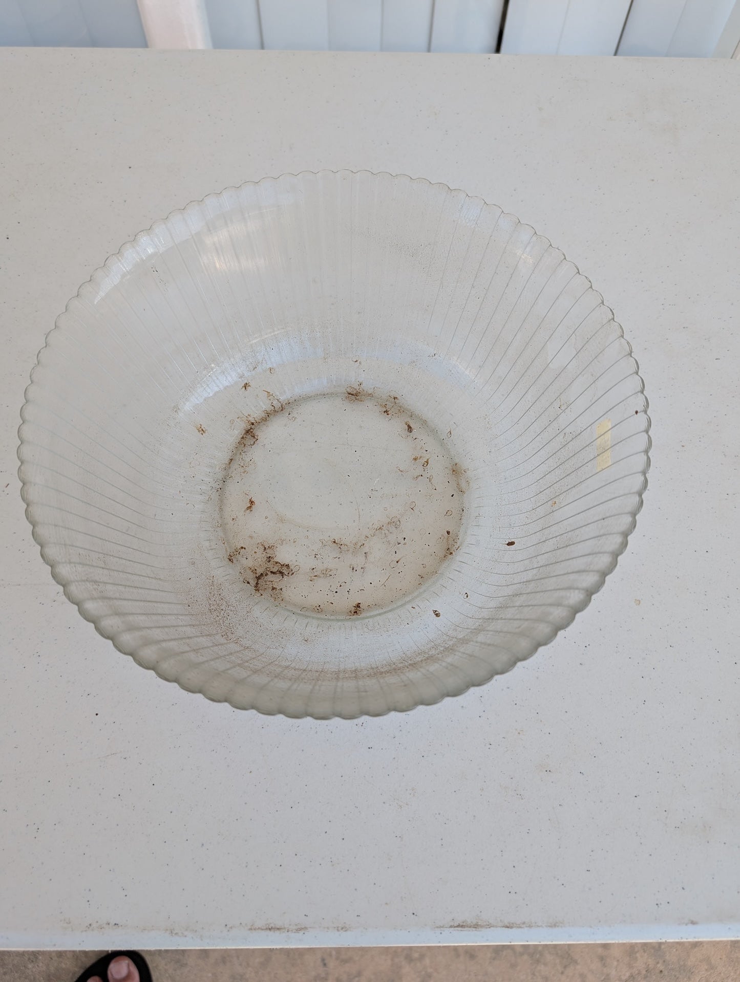 Macbeth Evans Clear Glass PETALWARE Crystal Large Round Vegetable Bowl Vintage