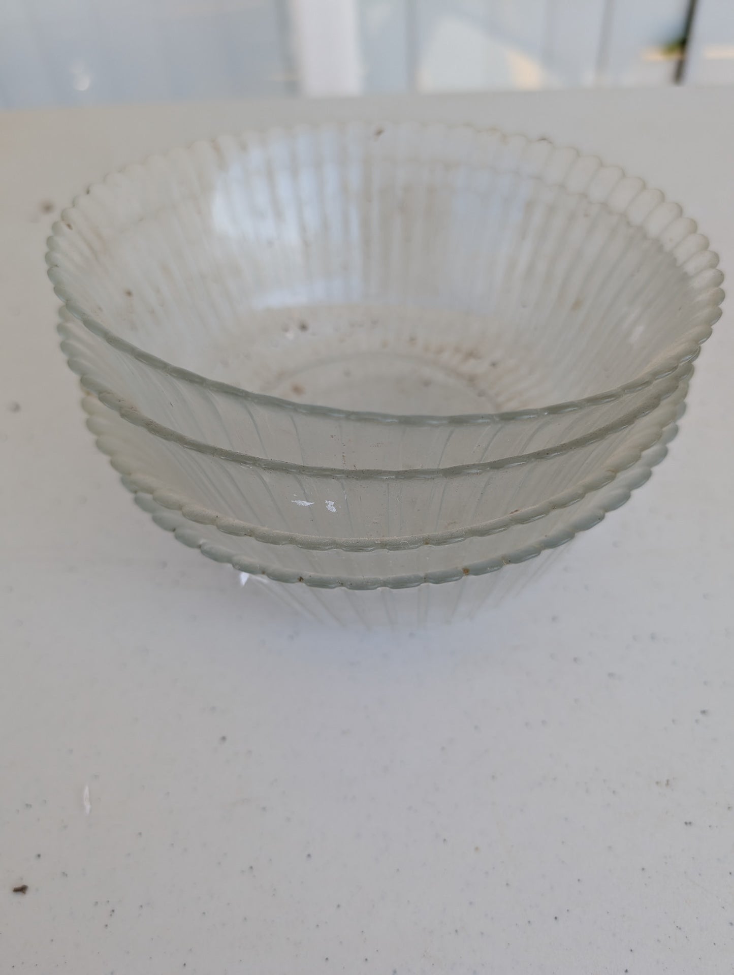 MacBeth-Evans PETALWARE Clear Crystal Depression Glass Bowls - set of 4