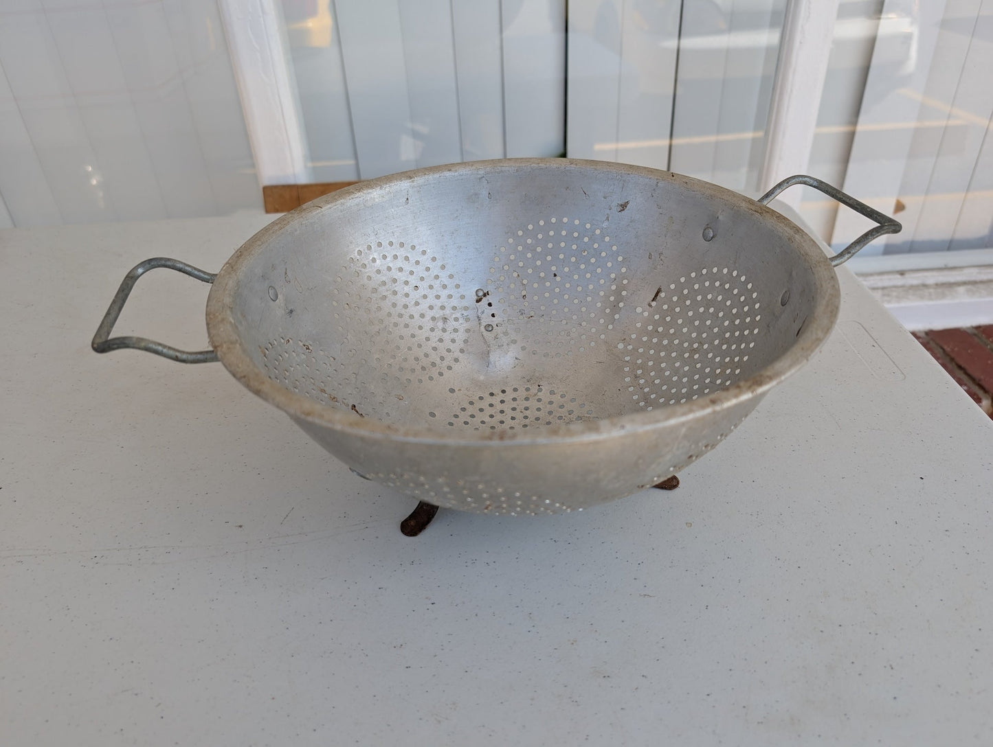 Aluminum 7 Star Footed 3 Feet Colander Strainer Vintage