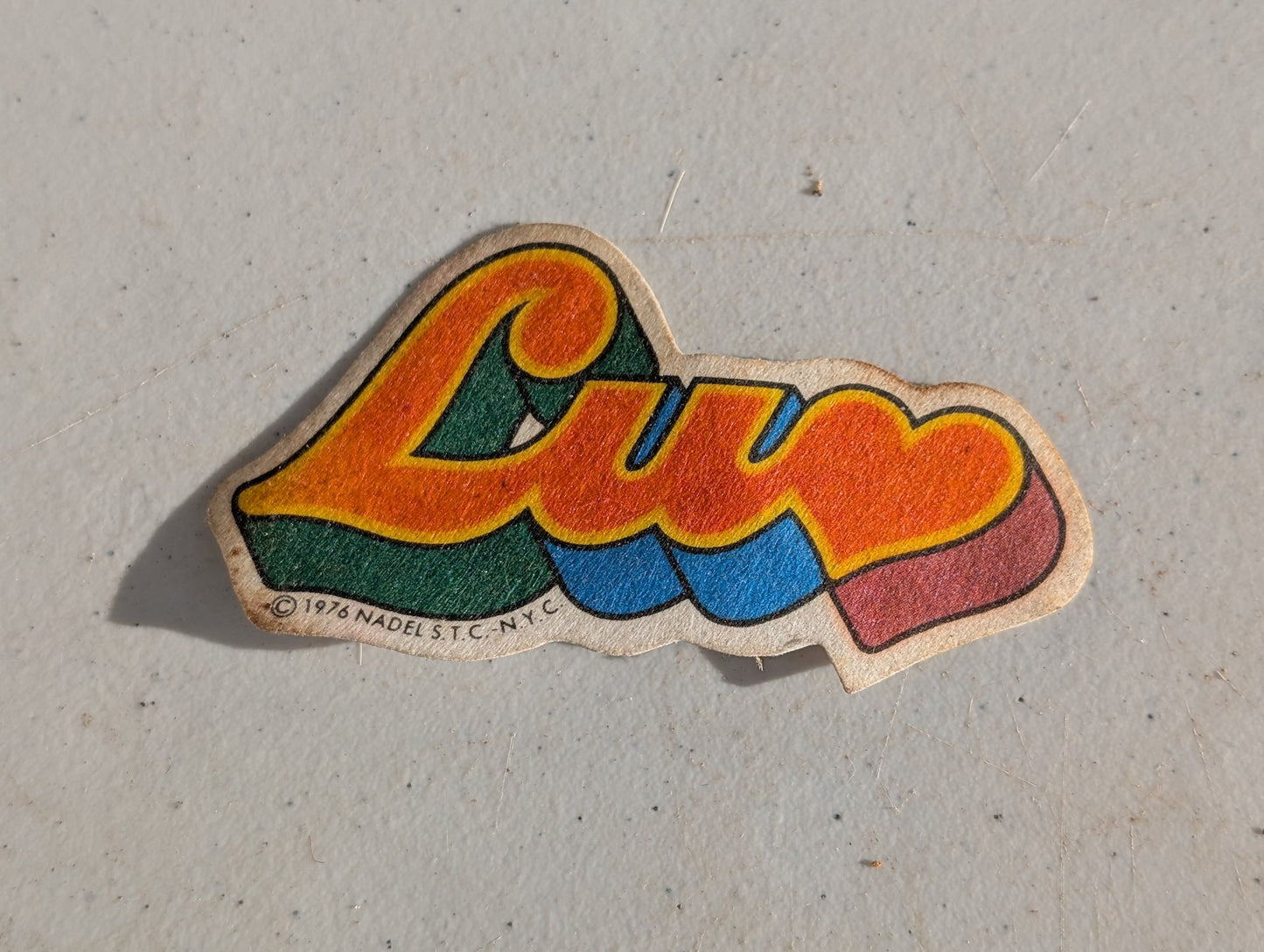 LUV Iron On Patch Orange 1976 vintage