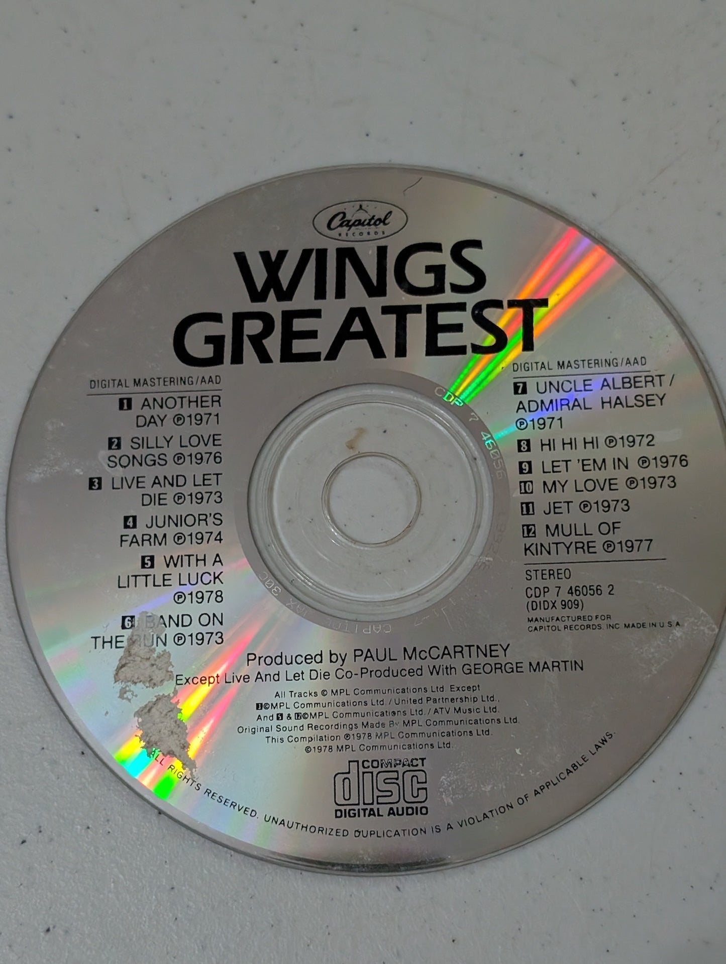 Wings - Wings Greatest (Rock, CD, 1978)