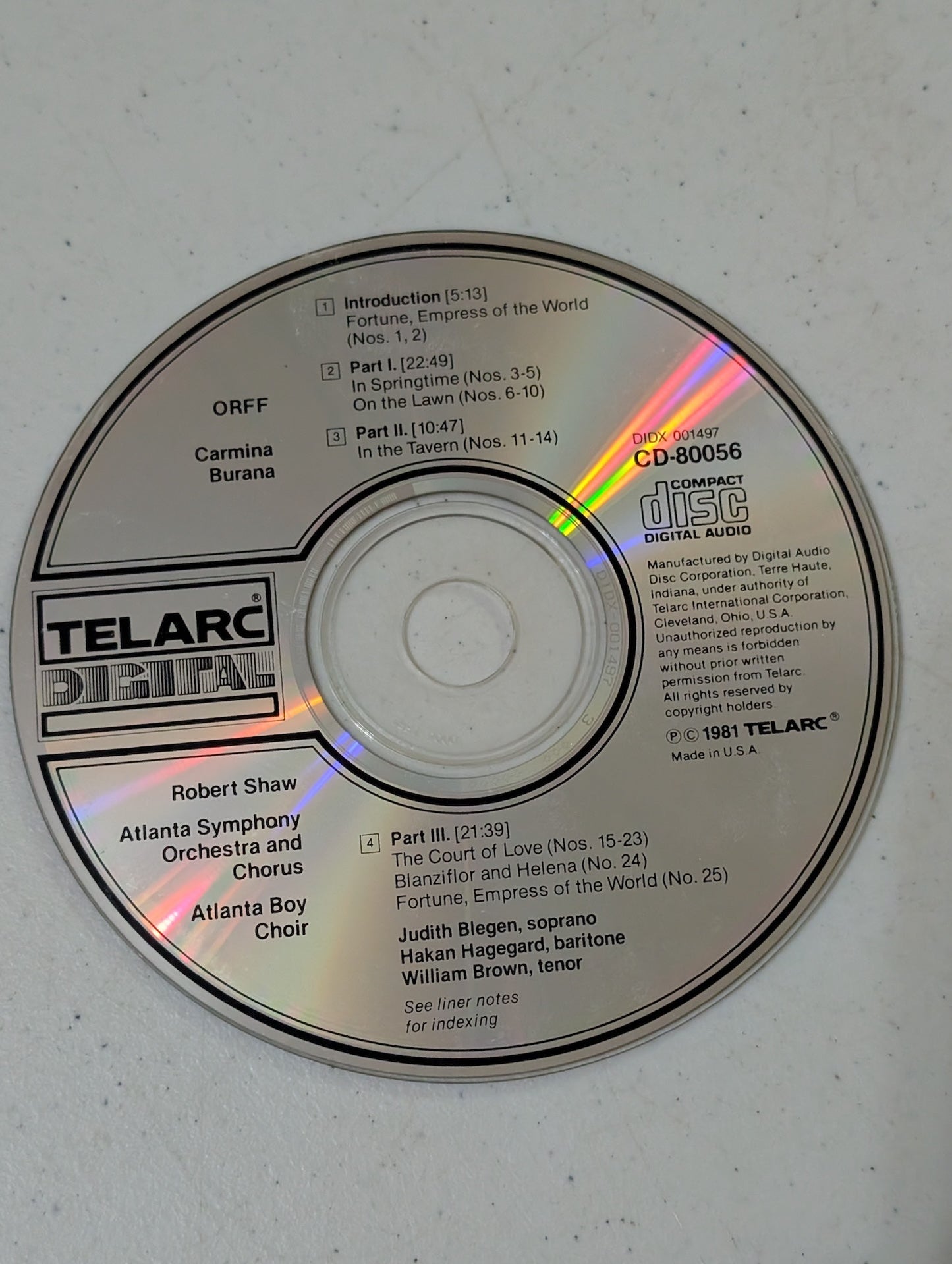 Orff - Carmina Burana (Classical, CD, 1981)