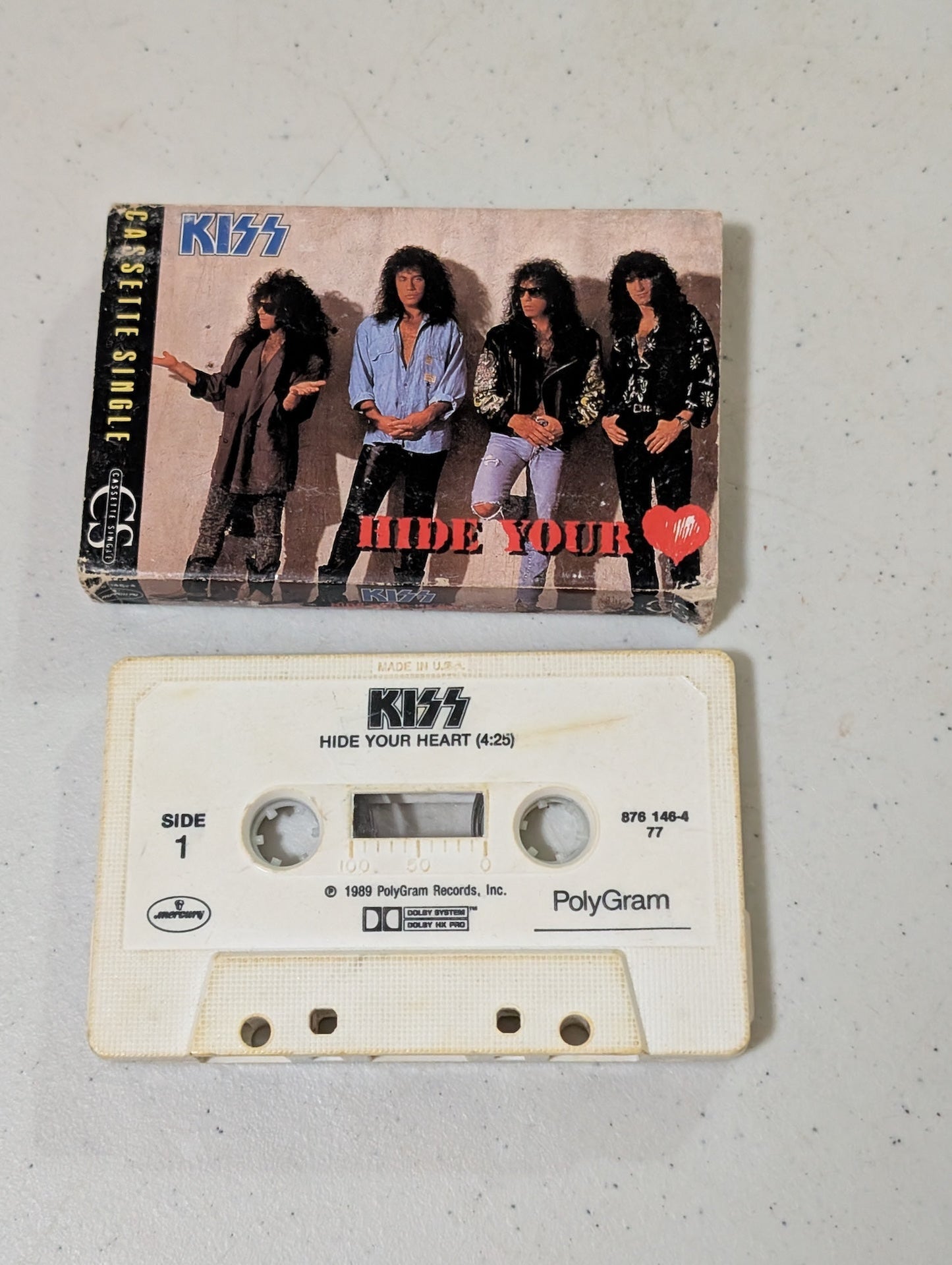 KISS “HIDE YOUR HEART” CASSETTE TAPE SINGLE (Cassette, vintage, out of print)