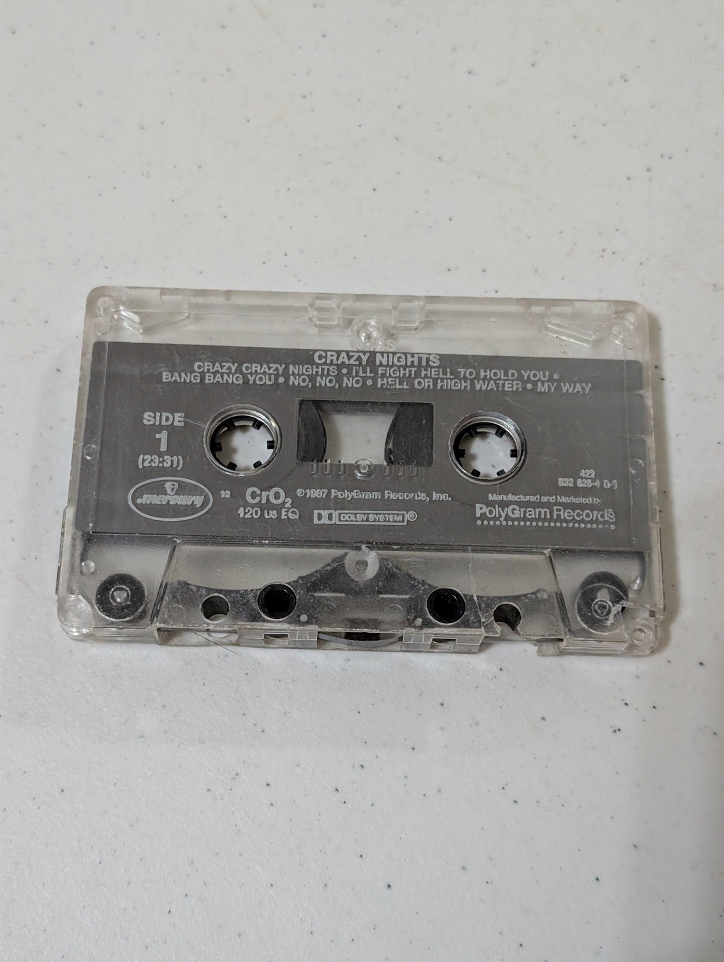 Kiss Crazy Nights Mercury 1987 Cassette Tape only(Cassette, vintage, out of print)