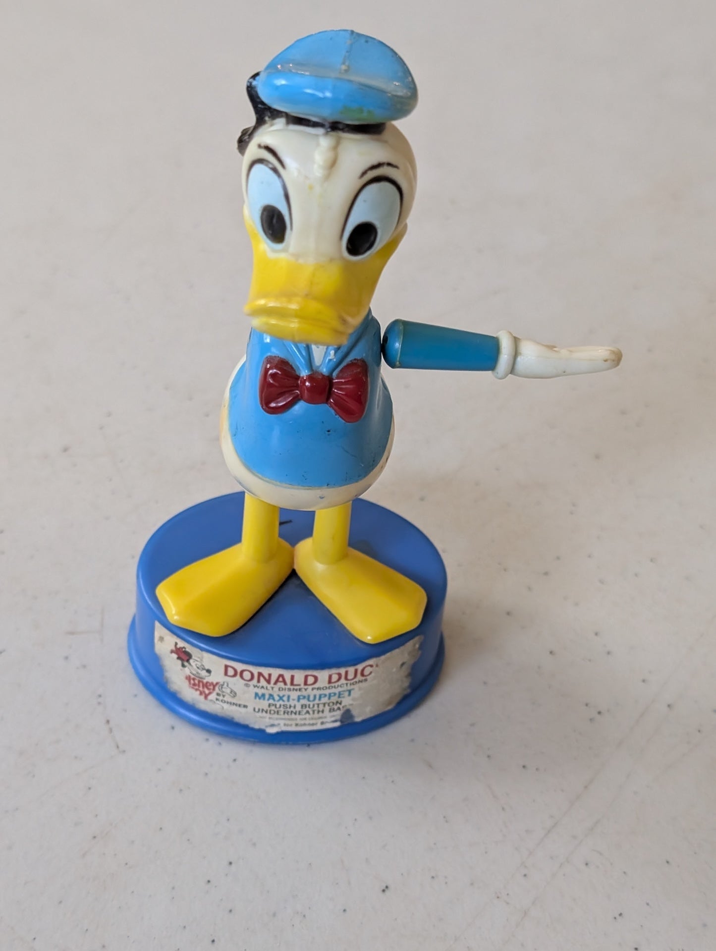 DONALD DUCK Walt Disney Maxi-Puppet by Kohner - damaged (vintage, collectable, nostalgia, toy)