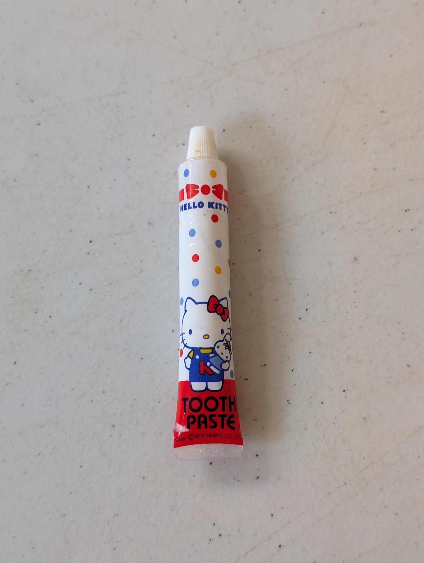 Sanrio Hello Kitty .38oz Travel Small Tooth Paste Tube 1976 Japan(vintage, collectable, nostalgia, toy)