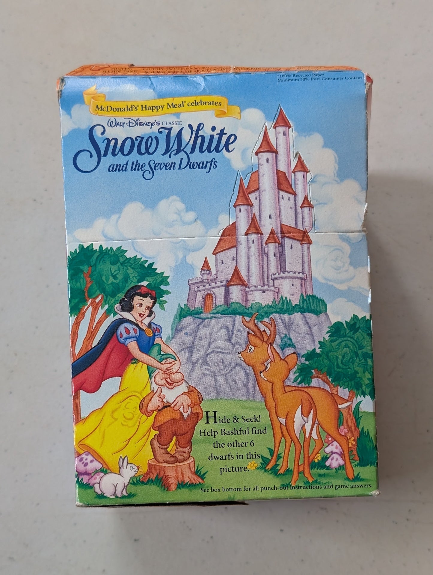 McDonalds Happy Meal Disney Snow White Happy Meal Original Box (vintage, collectable, nostalgia, toy)