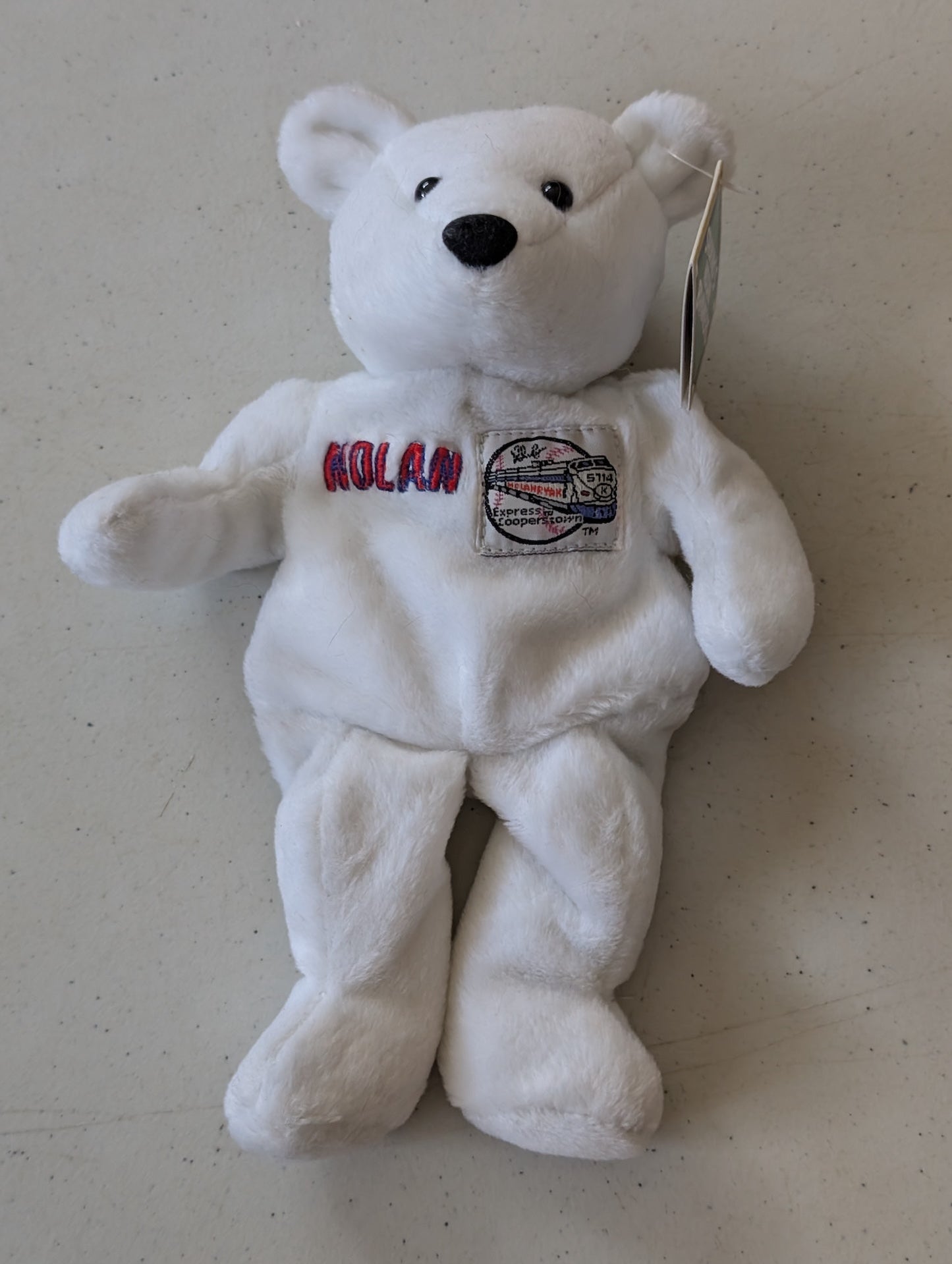 Nolan Ryan Bear - Salvino's Bammers (White, 1998, Plush Toy)