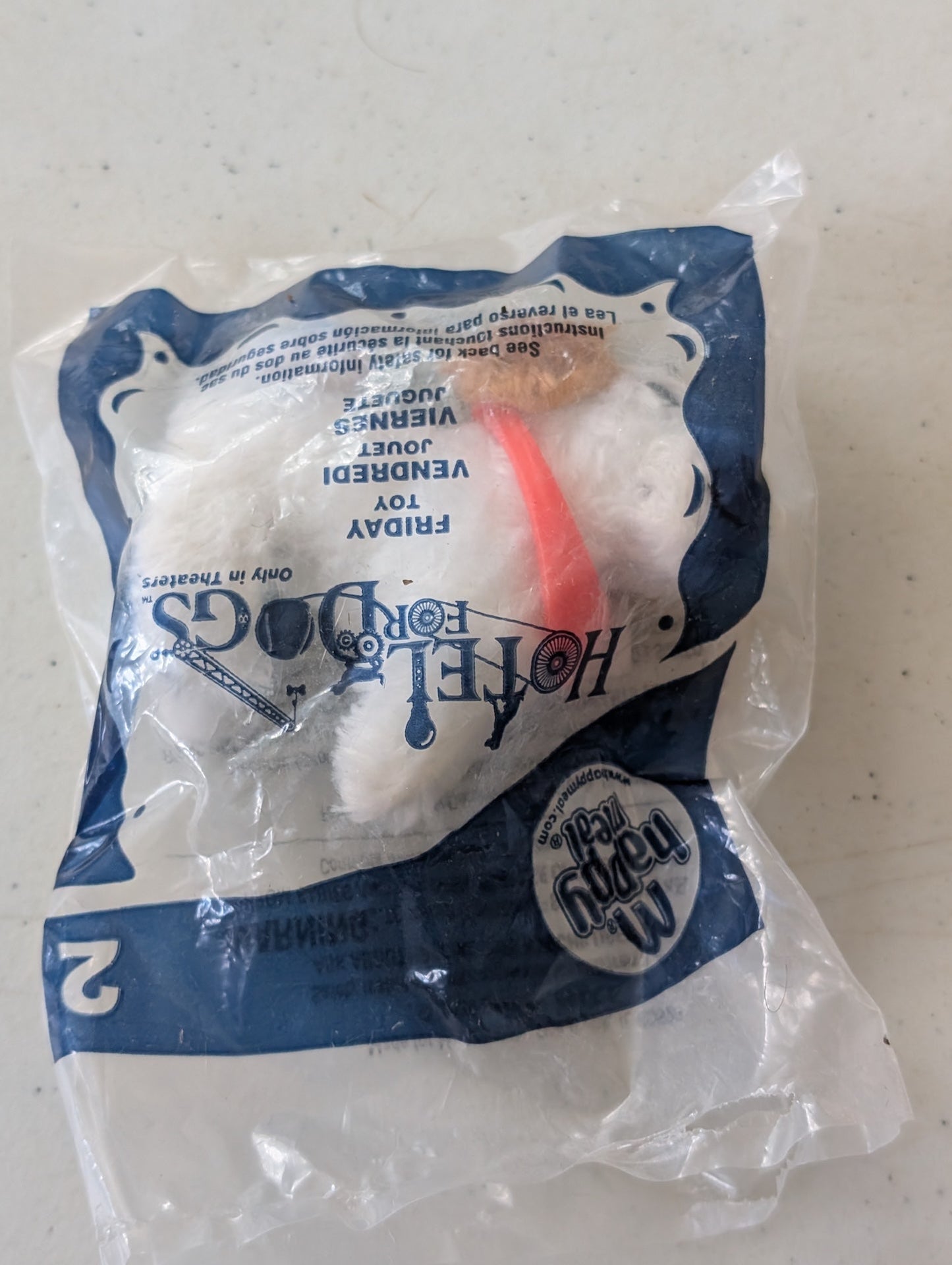 Hotel for Dogs - Friday - McDonald's Happy Meal Toy (White, Brown, Red, 2009, Plush Toy)