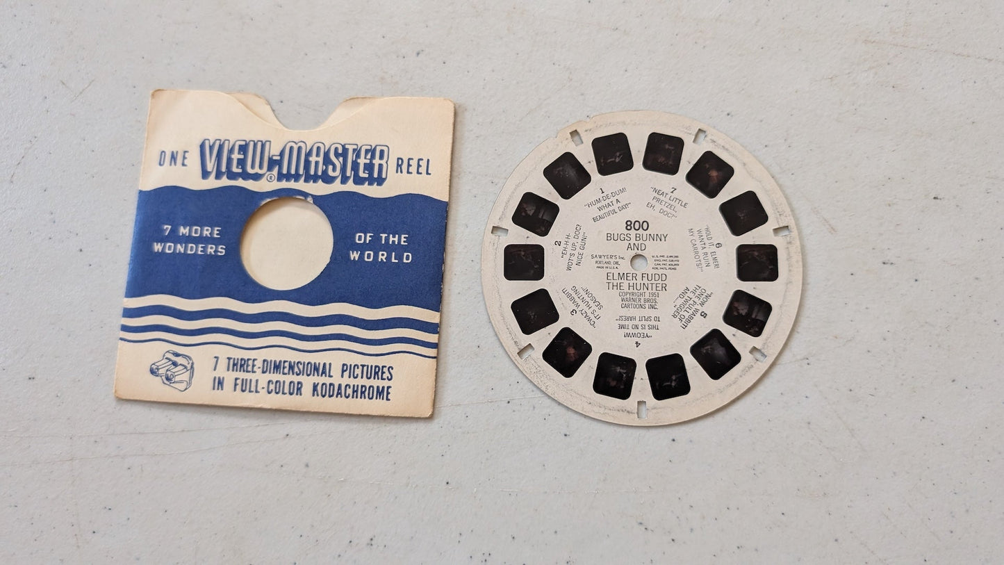 Bugs Bunny and Elmer Fudd The Hunter Vintage 1951 View-Master Reel 800 (vintage, collectable, nostalgia, toy)