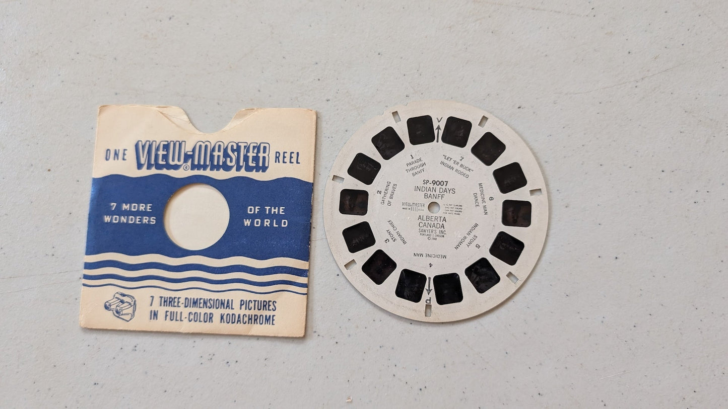 Indian Days Banff Alberta Vintage 1940s View-Master Reel SP9007(vintage, collectable, nostalgia, toy)