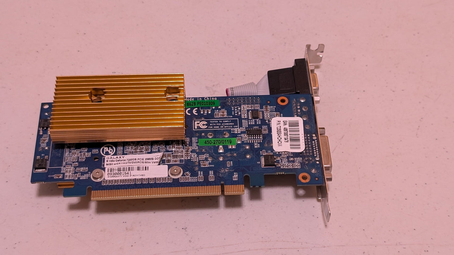 NVIDIA GeForce 205 / 210 from Galaxy - 2000s Computer Components (PCB, Aluminum, Metal Video Card, Industrial, Blue, Gold, Black)