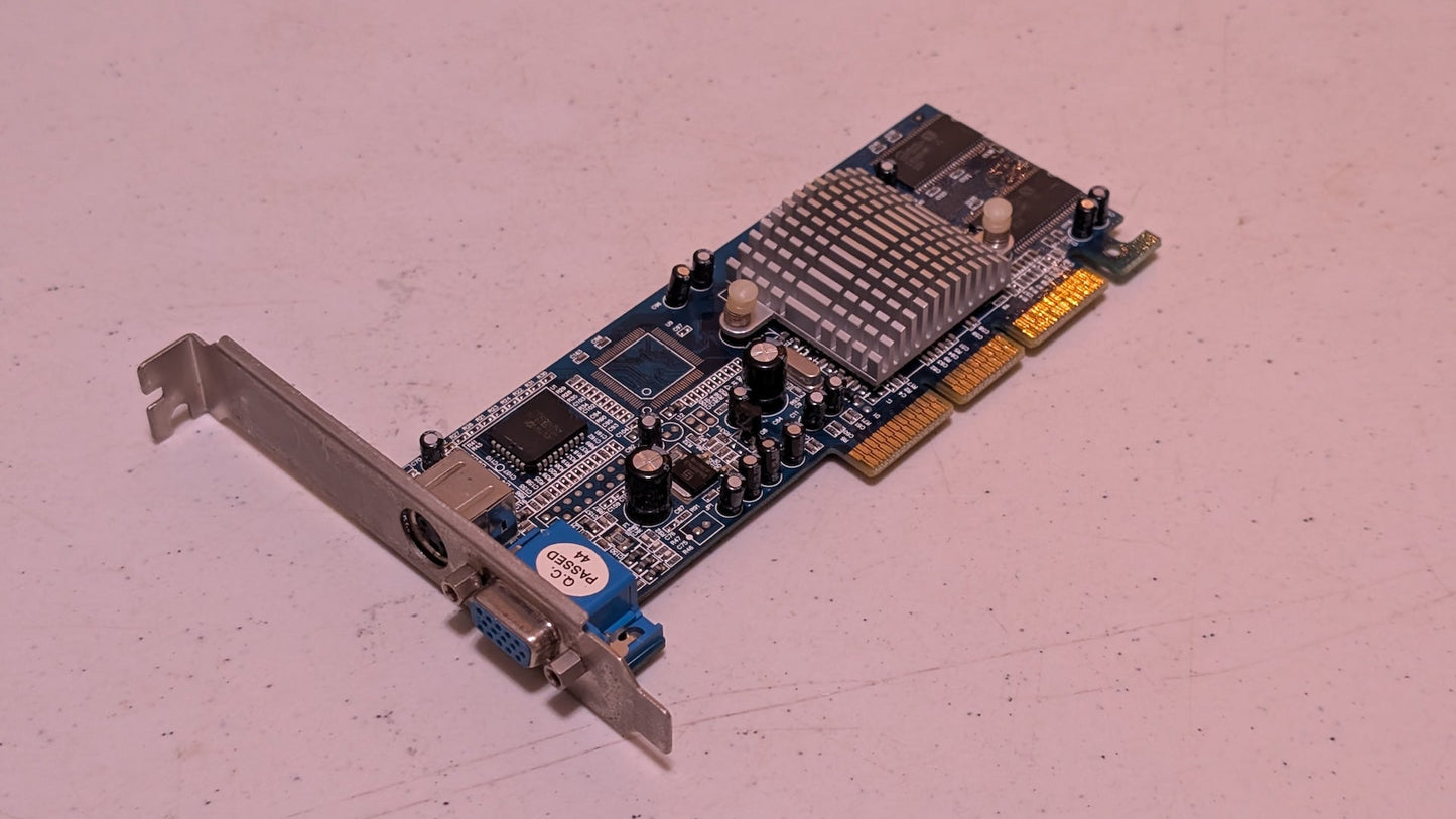 PCI video card from Unknown - 2000s Computer Components (PCB, Aluminum, Metal Video Card, Retro Tech, Blue, Silver)
