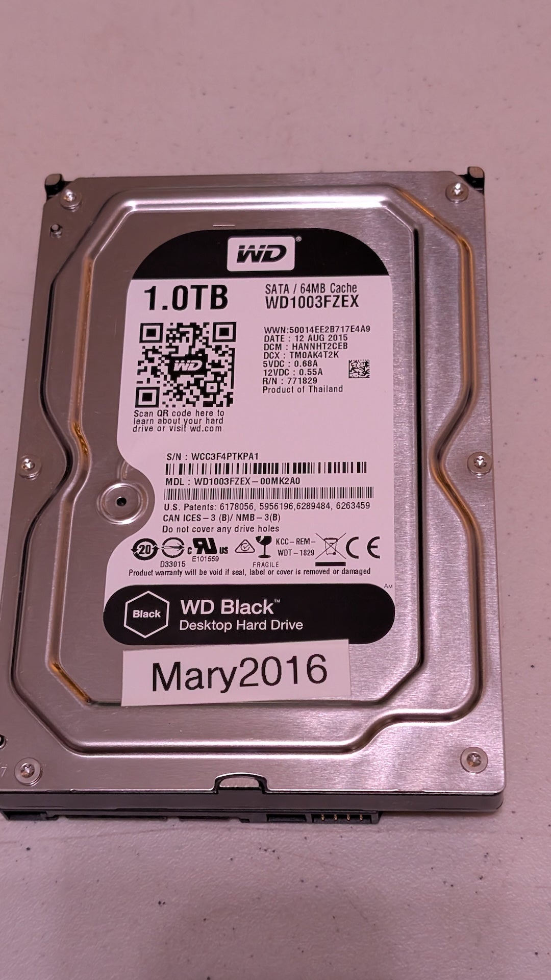WD Black 1.0TB (WD1003FZEX) from Western Digital - 2015 Computer Components (Metal, Plastic, PCB Hard Drive, Industrial, Silver, Black)