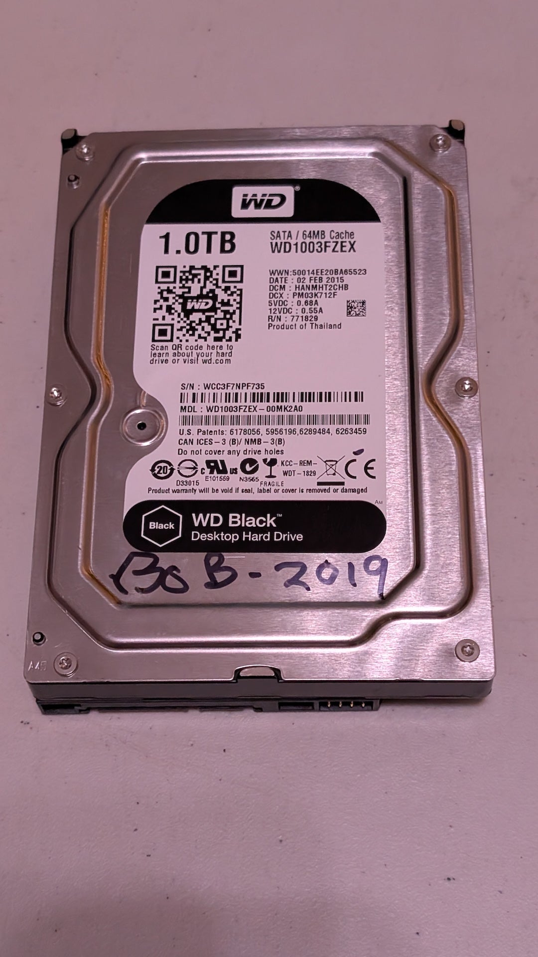 WD Black 1.0TB (WD1003FZEX) from Western Digital - 2010s Computer Components (Metal, Plastic, PCB Hard Drive, Industrial, Silver, Black)