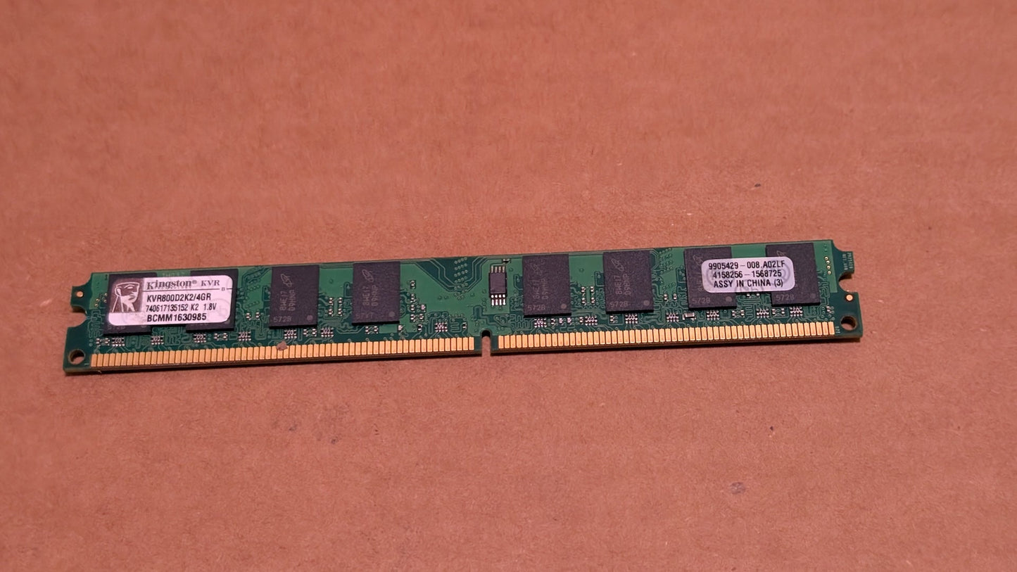 KVR 2GB DDR2 (KVR800D2N6/2G) from Kingston - 2000s Computer Components (PCB, Silicon RAM, Green, Black, Silver)