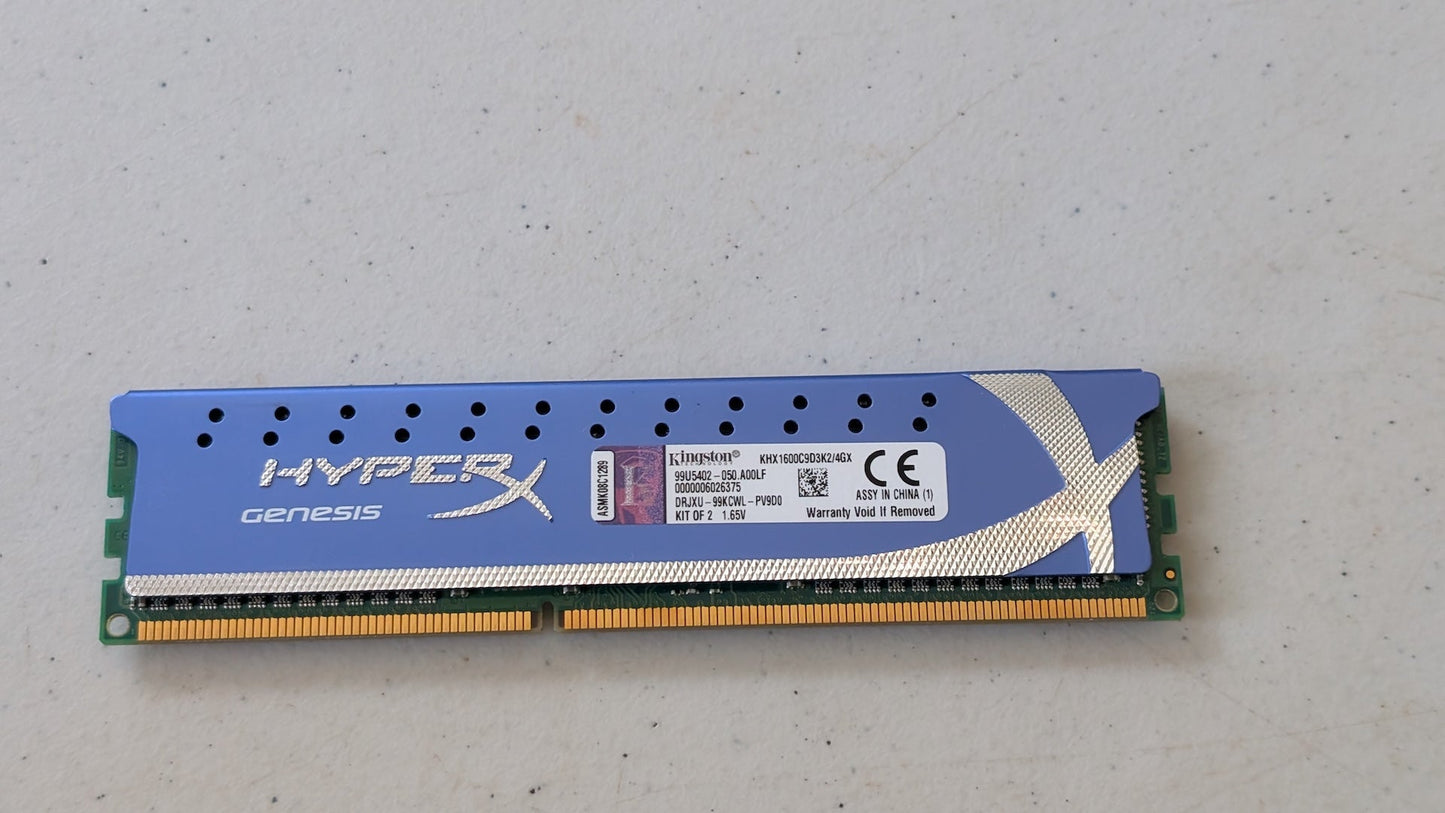 HyperX Genesis (KHX1600C9D3K2/4GX) from Kingston - 2010s Computer Components (Metal, PCB, Silicon RAM, Gamer Aesthetic Blue, Silver, Green)