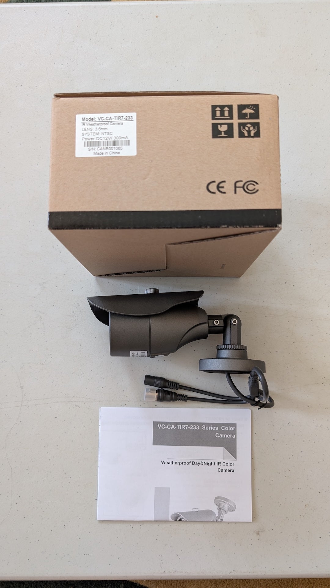 VC-CA-TIR7-233 from Unbranded/Generic - 2010s Security (Metal, Plastic, Glass Security Camera, Utilitarian, Industrial, Gray, Black)