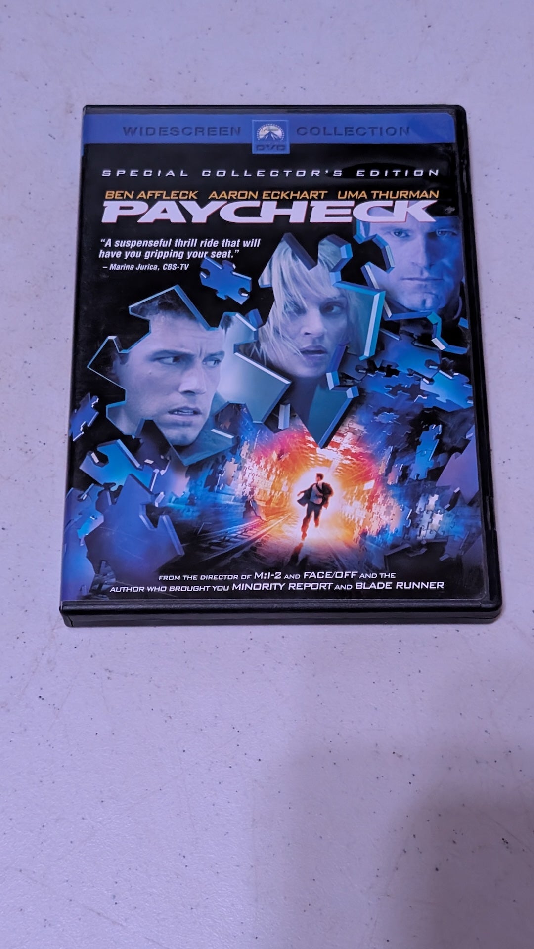Paycheck (DVD, 2004, Widescreen) Ben Affleck, Uma Thurman