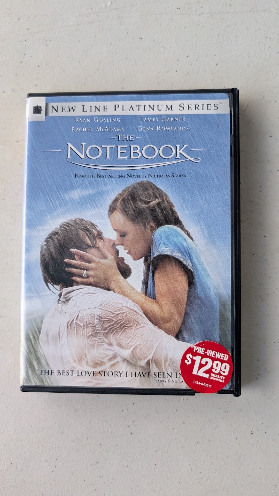 THE NOTEBOOK New DVD Ryan Gosling James Garner Rachel McAdams Gena Rowlands