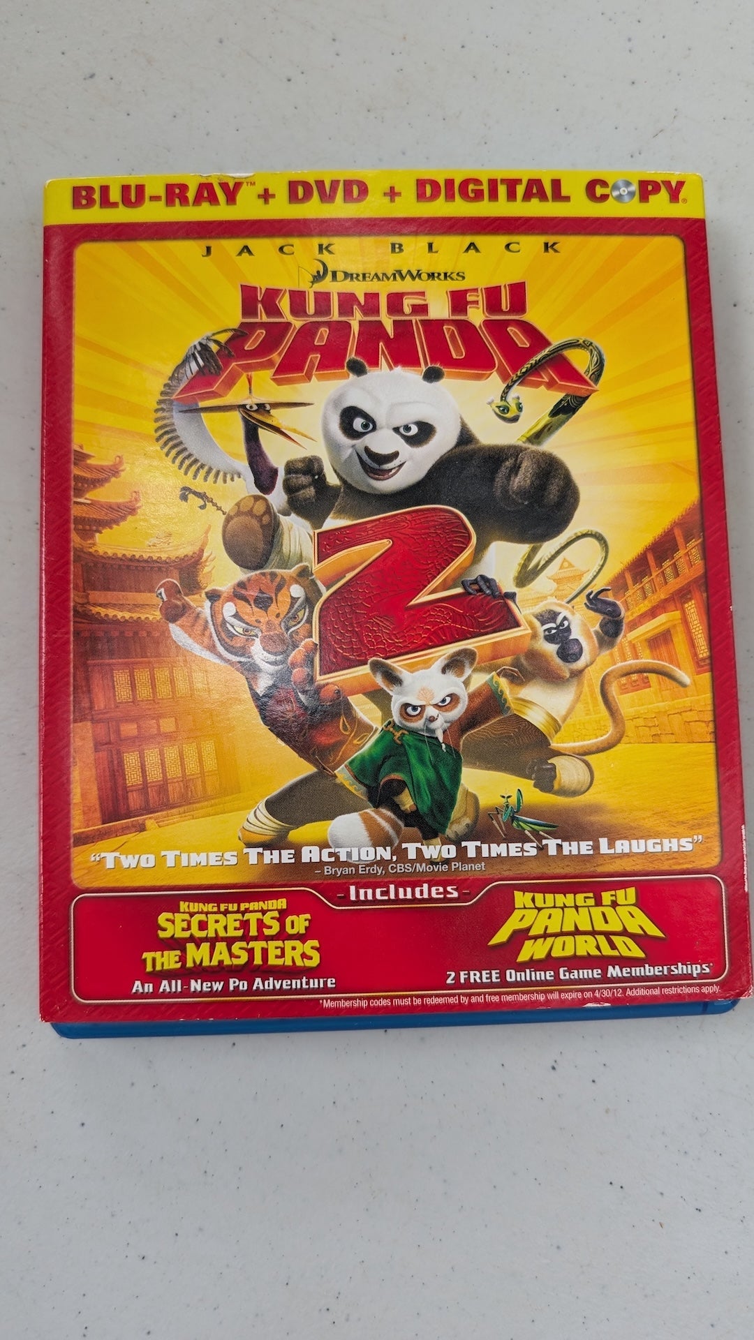 Kung Fu Panda 2 (Blu-ray + DVD + Digital Copy, 2011, PG) Jack Black, Angelina Jolie, Dustin Hoffman
