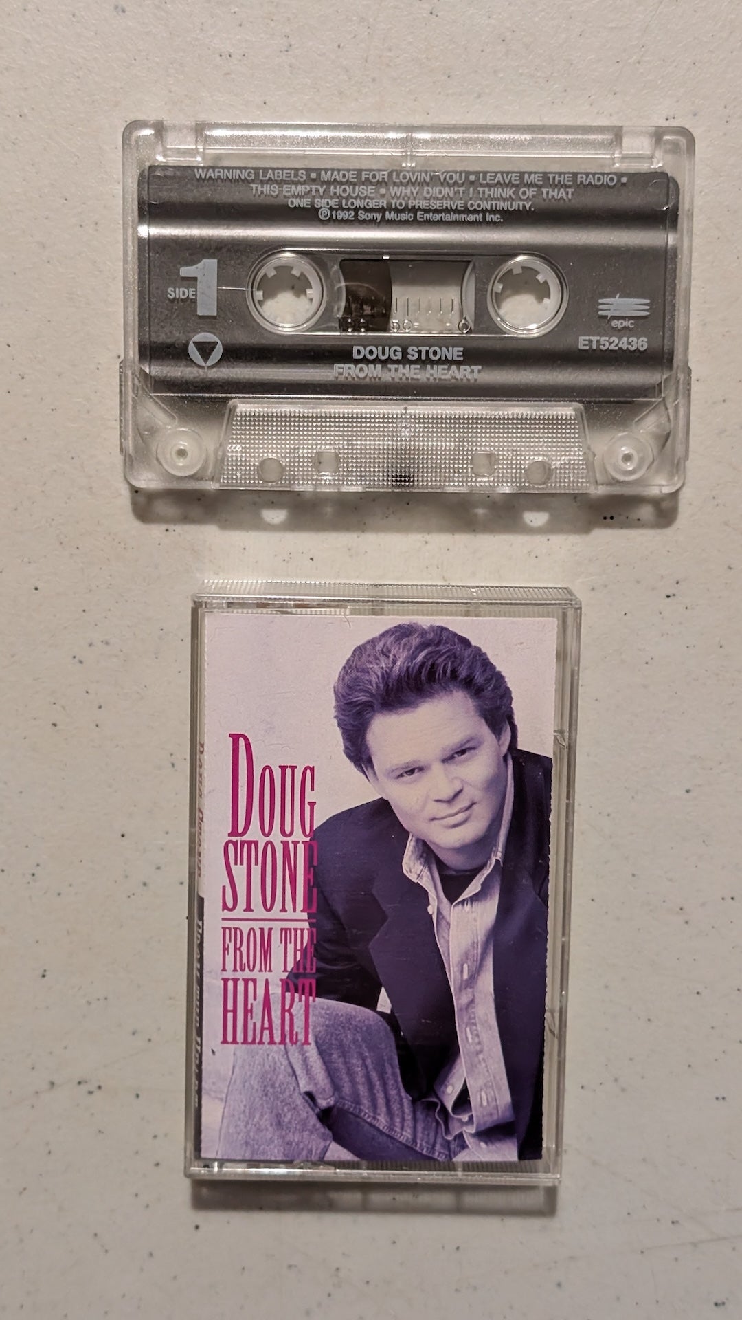 Doug Stone - From The Heart (Country, Cassette Tape, 1992)