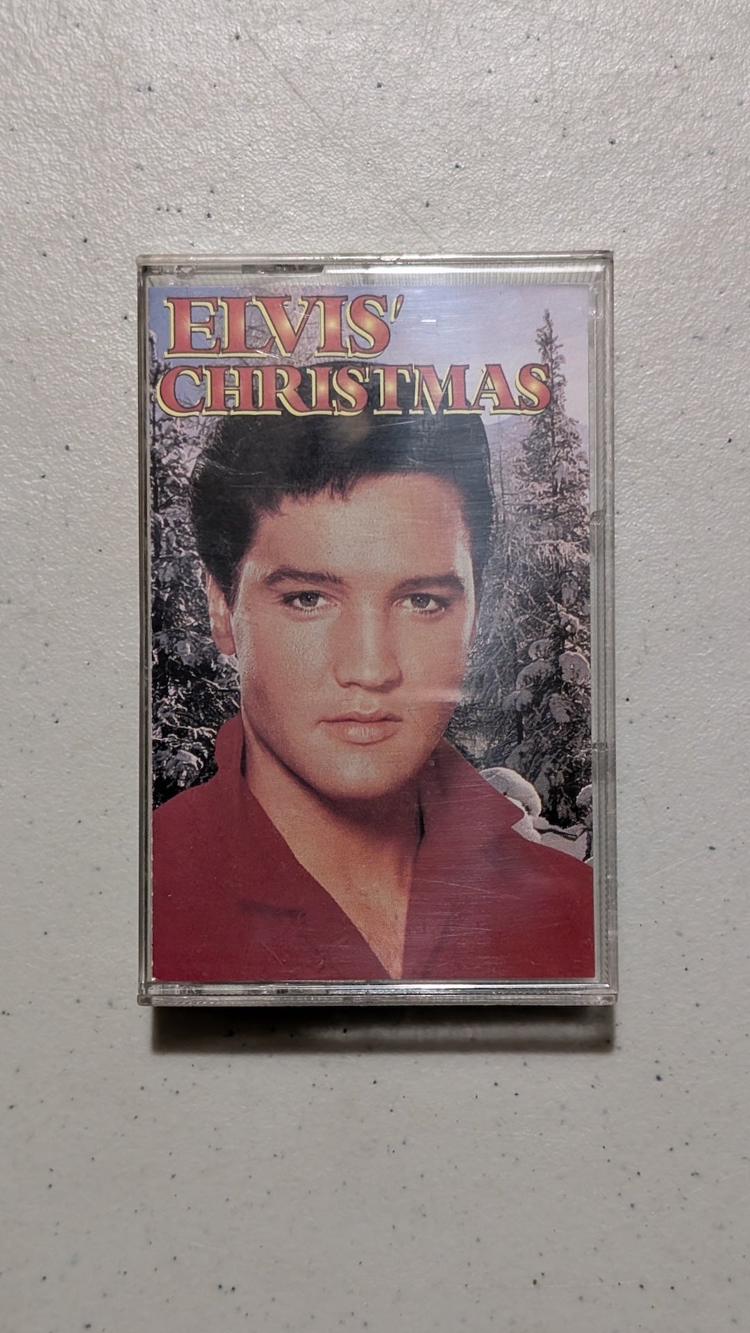 Elvis' Christmas from RCA - 1980s Media (Cassette, Plastic Cassette Tape, Christmas, Holiday, Music Memorabilia, Red, White, Collectable, Vintage, Original)