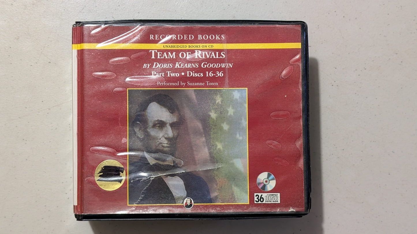 Team of Rivals: The Political Genius of Abraham Lincoln (Part Two, Discs 16-36) by Doris Kearns Goodwin (History, Biography, Audiobook on CD, 2005, Former Library Book)