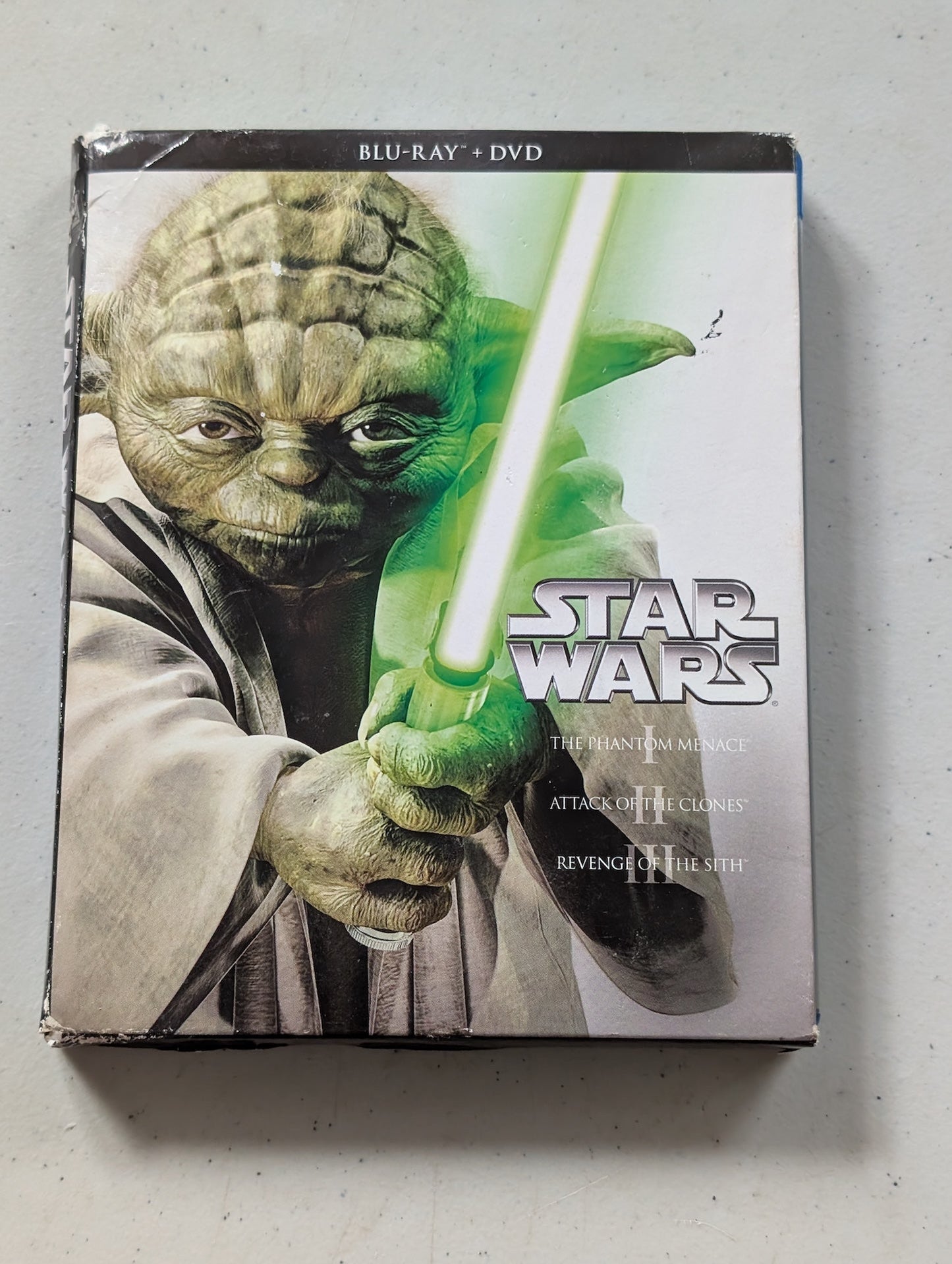 Star Wars Prequel Trilogy (Episodes I-III) (Blu-ray + DVD, 1999-2005, PG/PG-13) Ewan McGregor, Natalie Portman, Hayden Christensen
